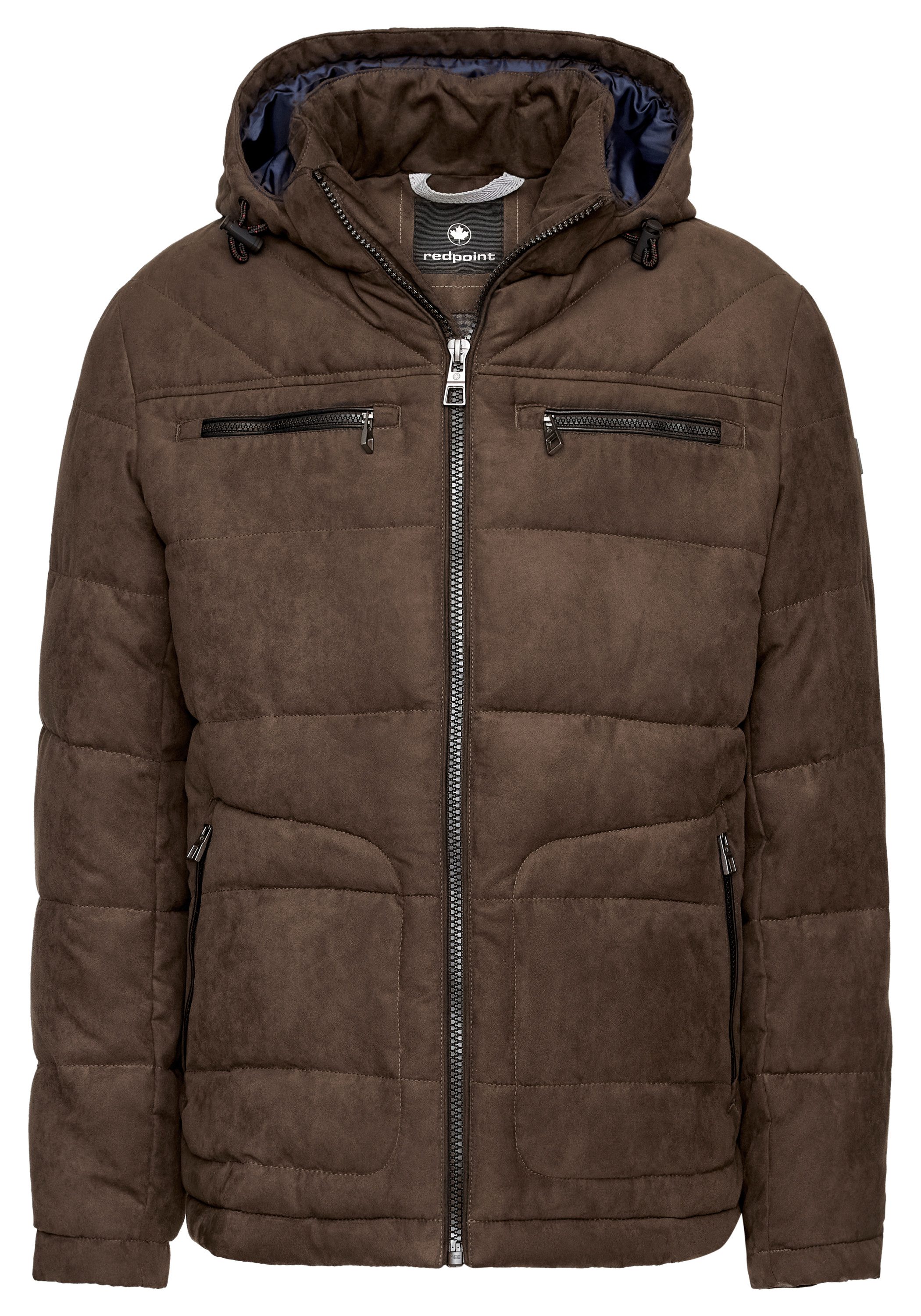 Redpoint Steppjacke QUENTIN Regular Fit Winterjacke in Wildlederoptik mit Kapuze