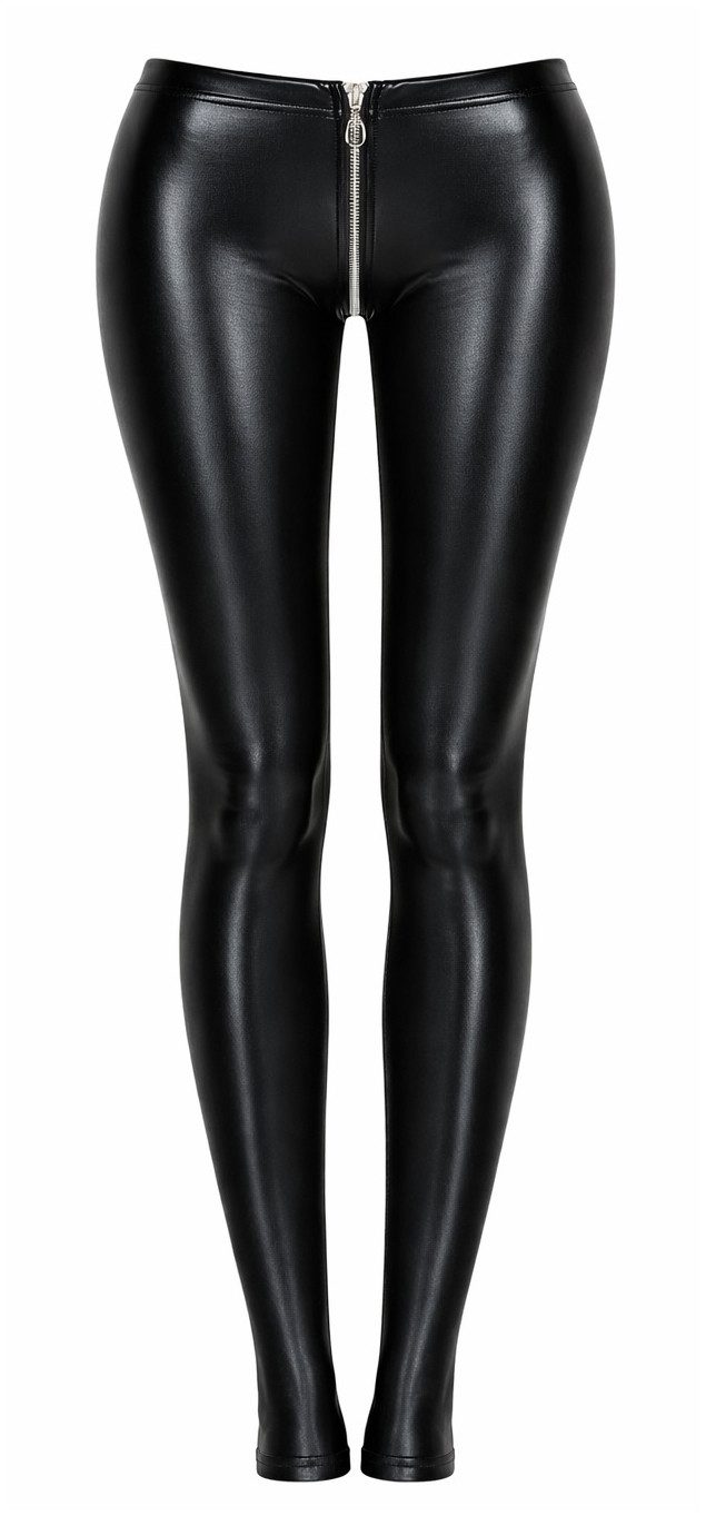 7Heaven Leggings in Wetlook-Optik mit Zwei-Wege-Reißverschluss günstig online kaufen