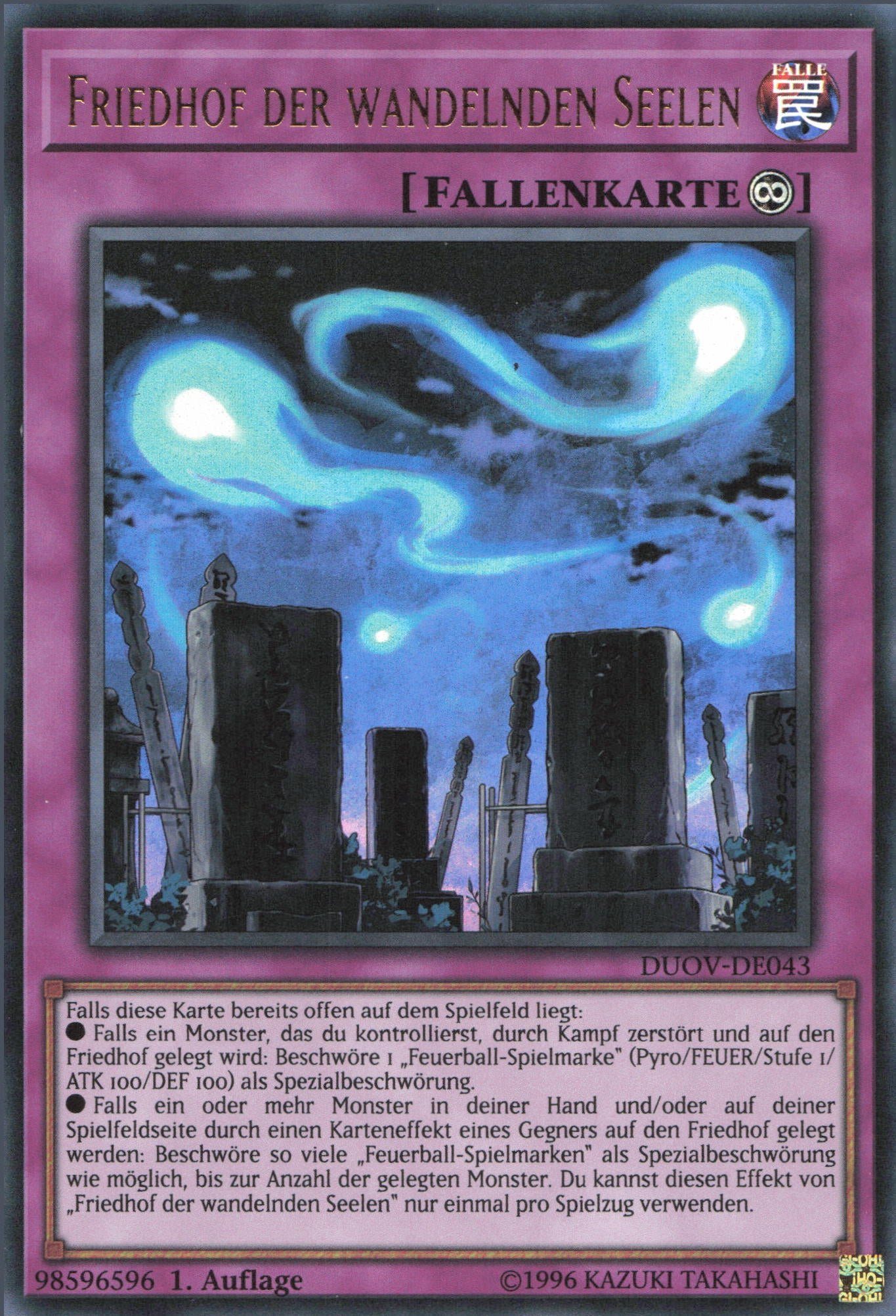 ReCollectibles Sammelkarte YuGiOh Karte Friedhof der wandelnden Seelen deutsch, YuGiOh! Karte