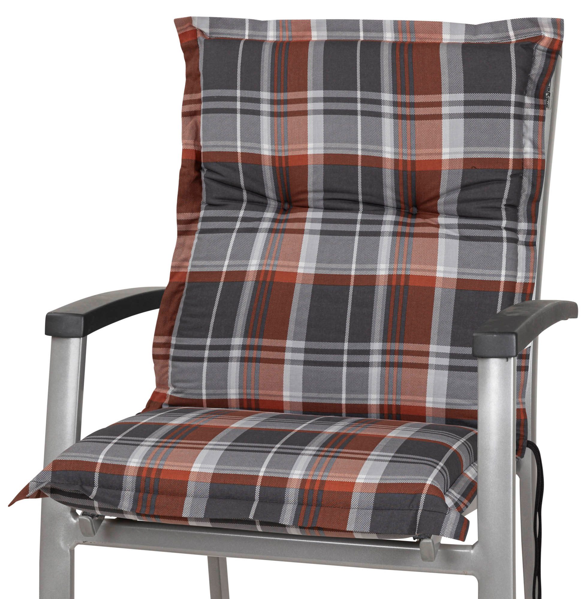Sun Garden Sesselauflage Niederlehner Neckar 10566-440 grau-rost kariert 98 günstig online kaufen
