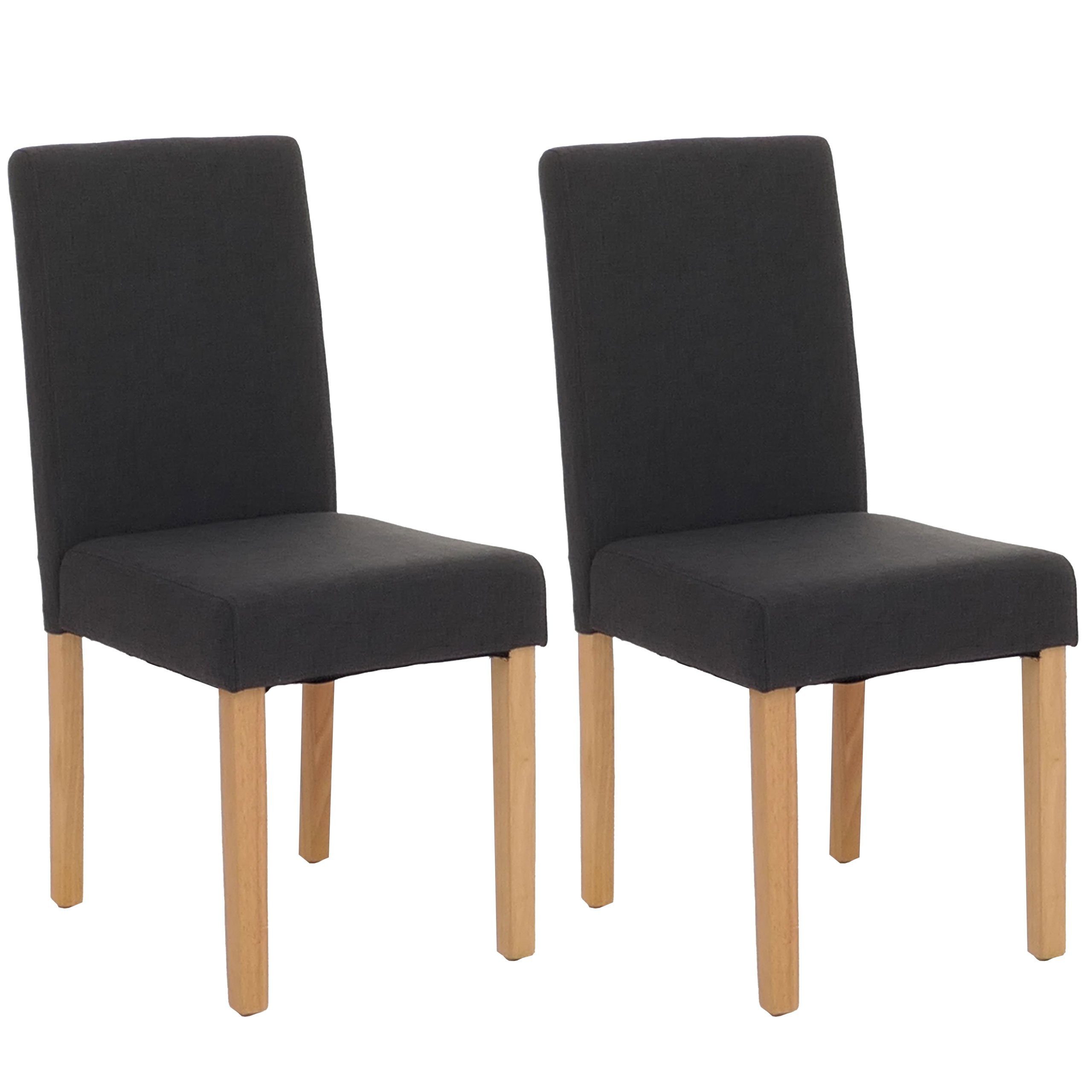 PROREGAL® Esszimmerstuhl 2x Esszimmerstuhl Stuhl Küchenstuhl HxBxT 90x43x56cm Textil Schwarz