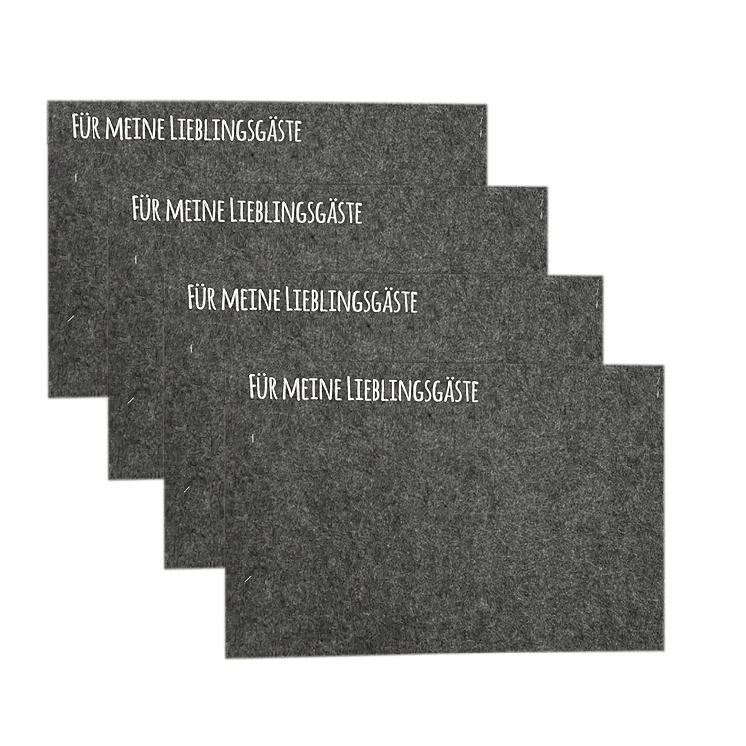 Platzset 4er Platzset Tischset Platzdeckchen Untersetzer Platzmatten Filz