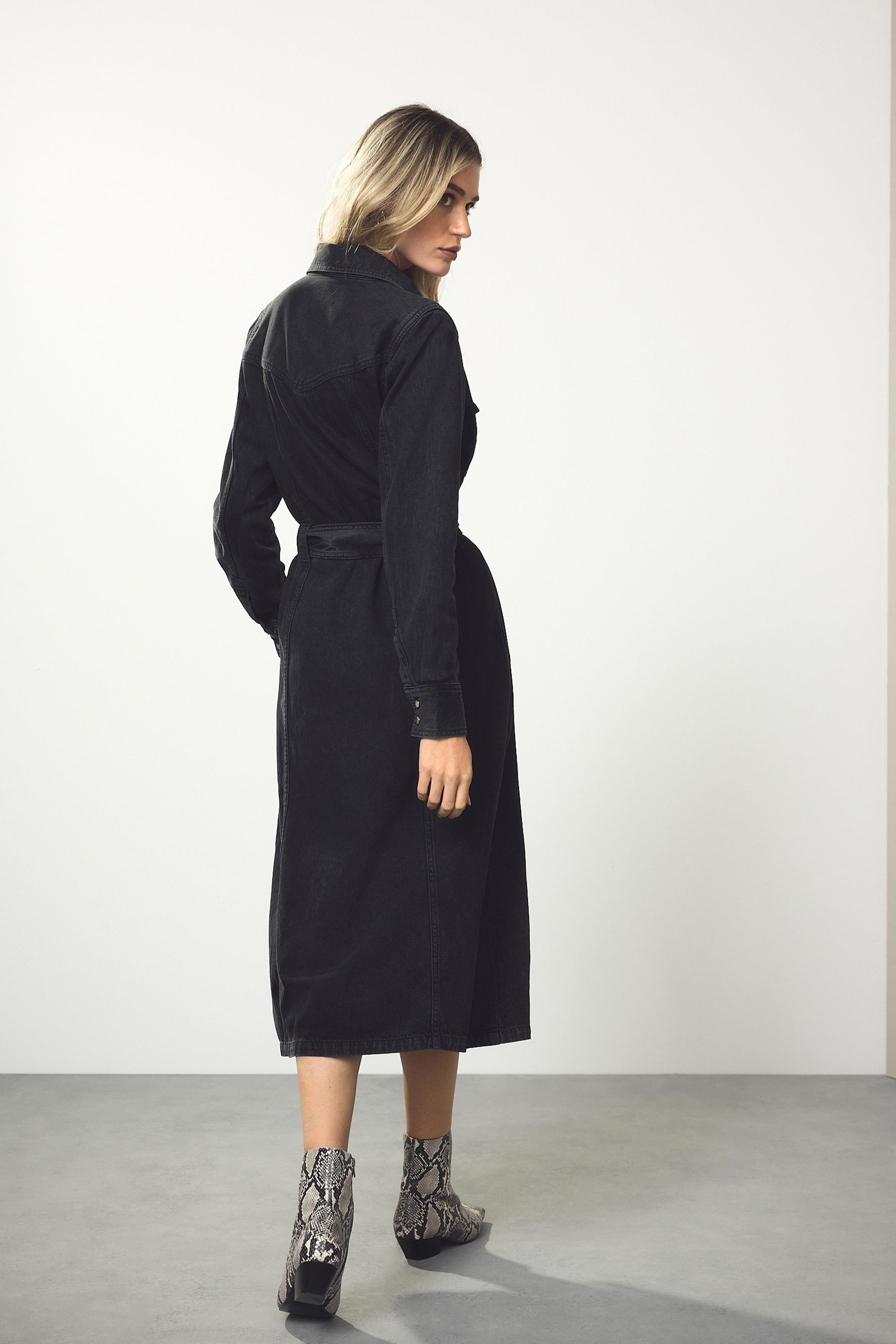 Next Midikleid Maxihemdkleid aus Denim (1-tlg) günstig online kaufen