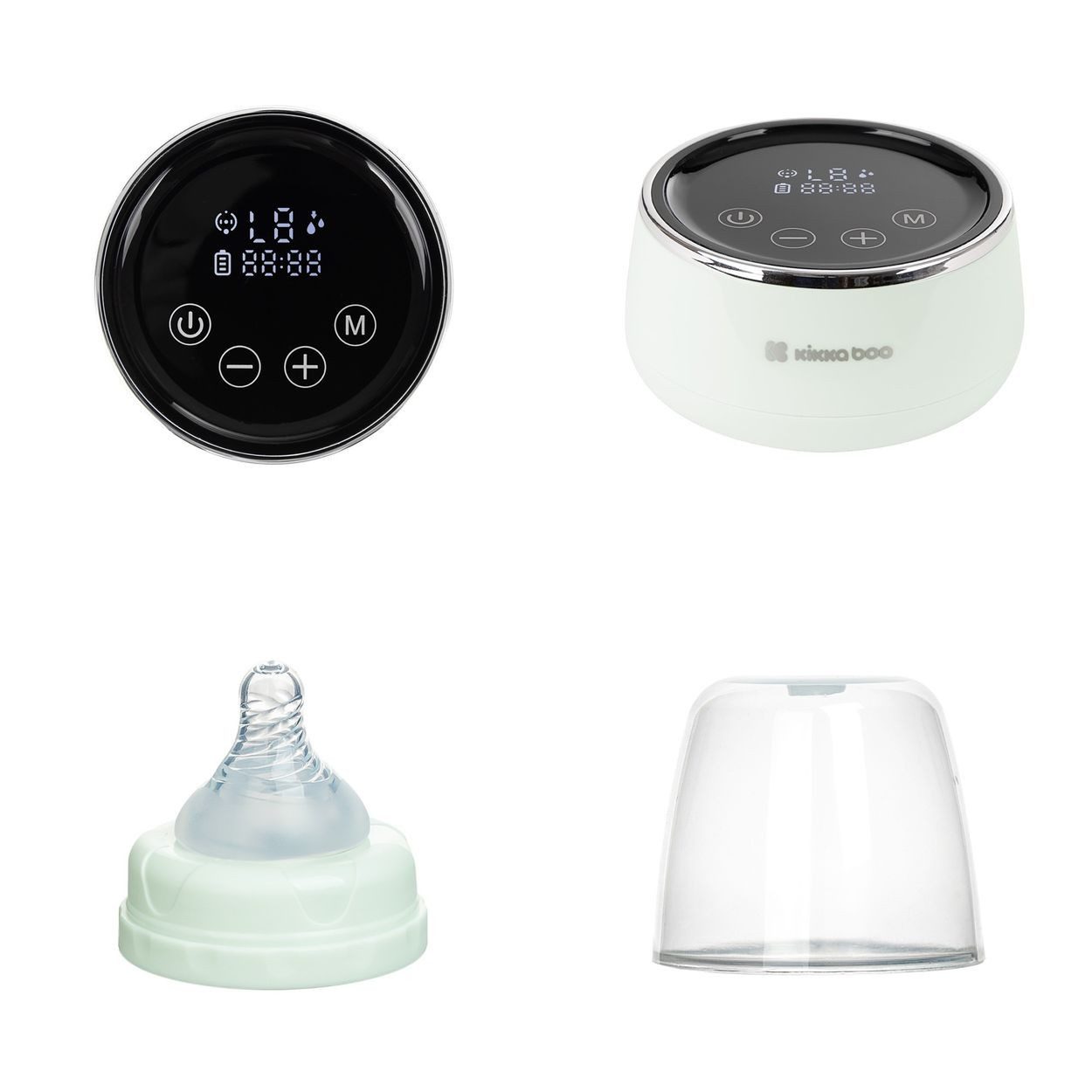 Kikkaboo Elektrische Doppelmilchpumpe Doppelmilchpumpe elektr. Nessa, 150 ml Flasche, Touchscreen Display