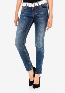 Cipo & Baxx Slim-fit-Jeans mit trendigen Ziernähten