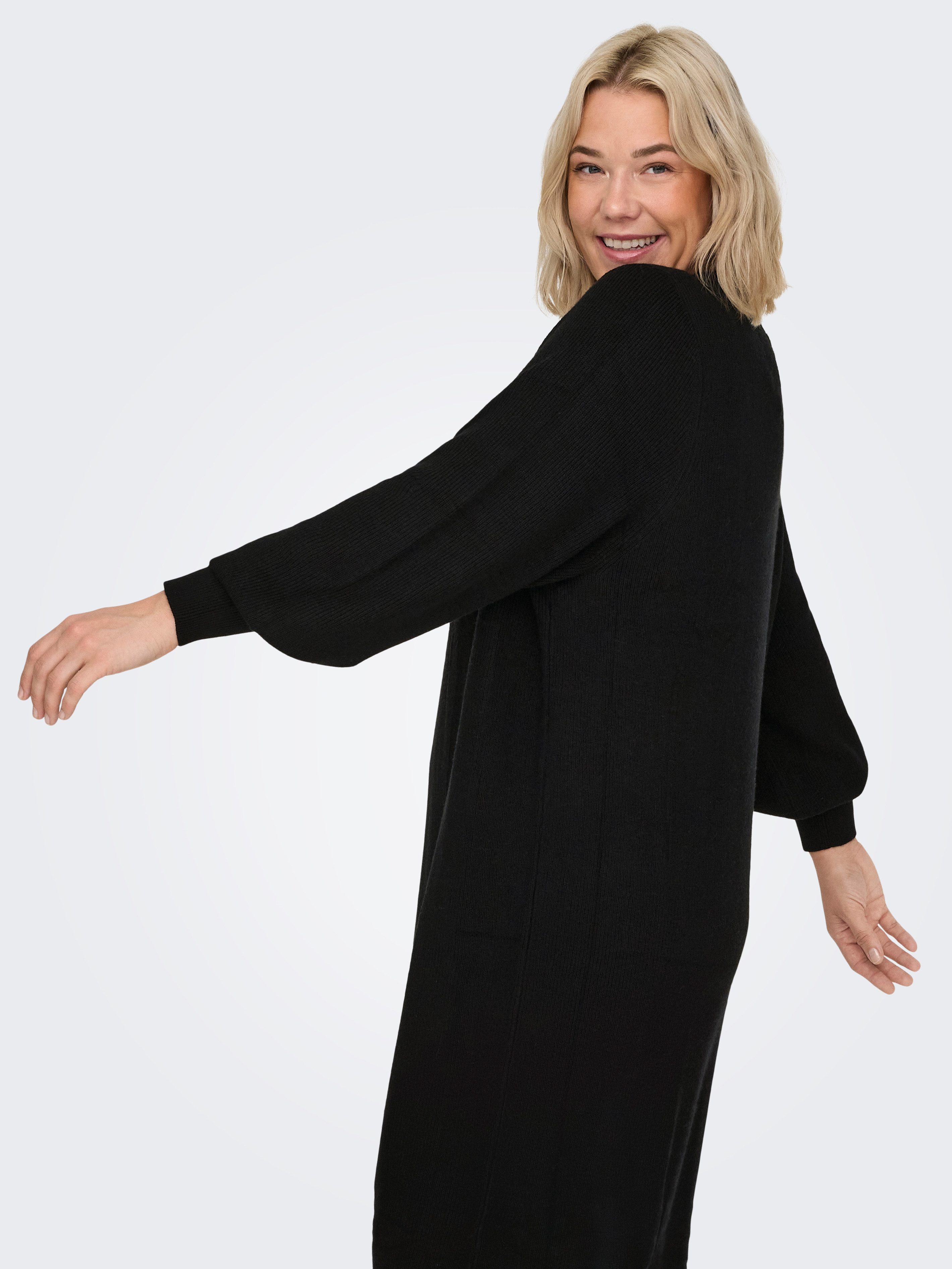 ONLY CARMAKOMA Strickkleid CARKATIA LS V-NECK DRESS KNT NOOS