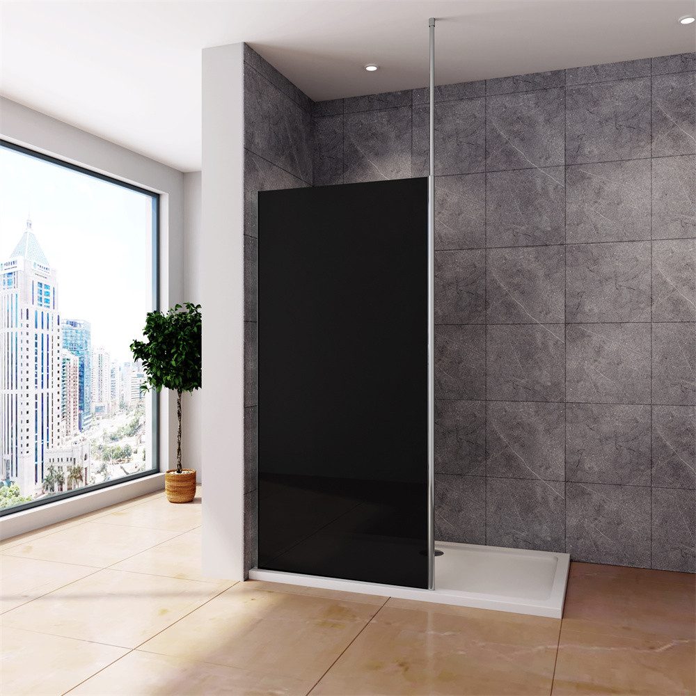 AICA Duschwand Duschkabine Walk in Dusche ESG Rauchglas Sicherheitsglas Glaswand, Einscheibensicherheitsglas, (8mm ESG Rauchglas), Glas