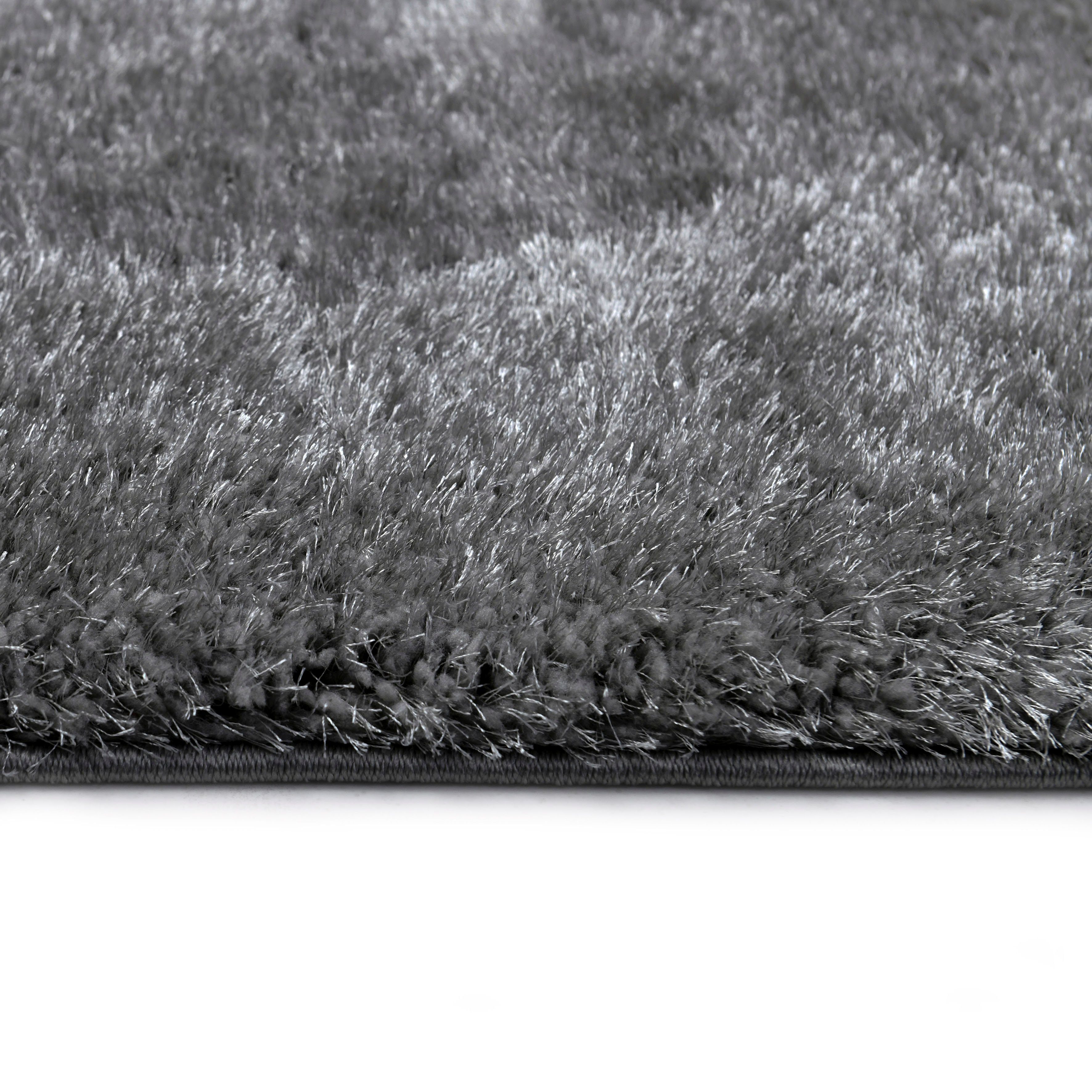 Hochflor-Teppich Malin, glänzend, 43 besonders grau Home in einfarbig, mm, affaire, Höhe: weich leicht Uni-Farben, Shaggy rechteckig
