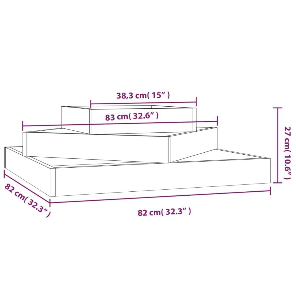 vidaXL Blumentopf St) 83x83x27 (1 Kiefer Kiefer Weiß Pflanzkübel Massivholz Weiße cm