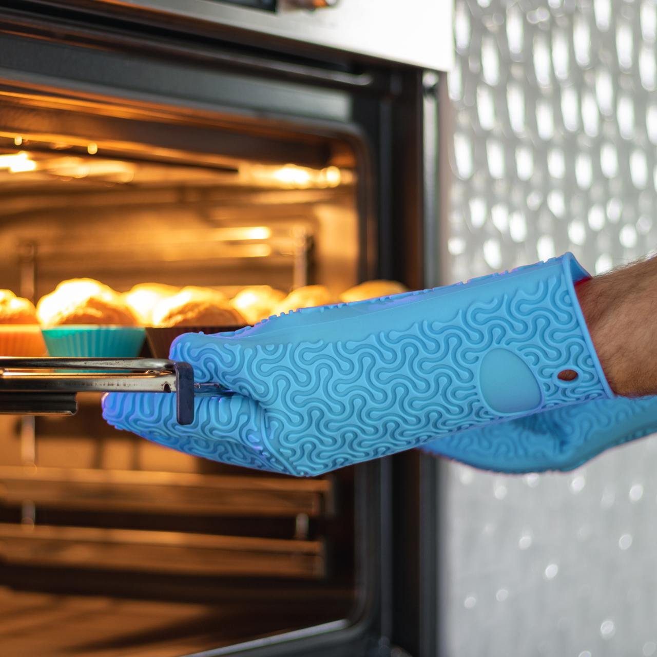 Kochblume Topfhandschuhe Silikon Handschuh, Hitzebeständig bis 230°