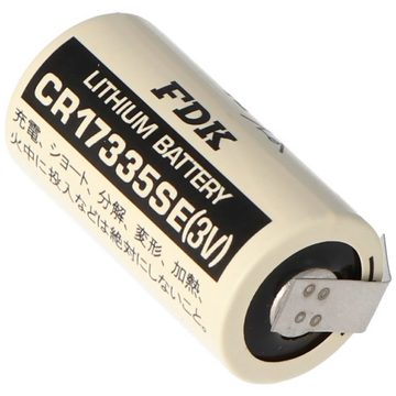 Sanyo Sanyo Lithium Batterie CR17335 SE Size 2/3A mit Lötfahne U-Form Batterie, (3,0 V)