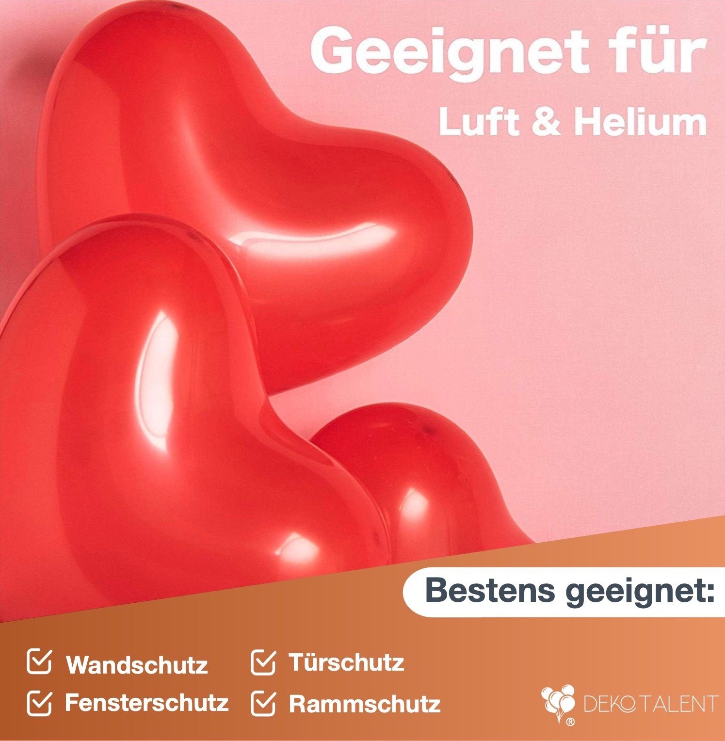 Folienballon Girlande Herzluftballons Valentinstag (100 Deko Dekotalent® St) Love XXL Hängedekoration