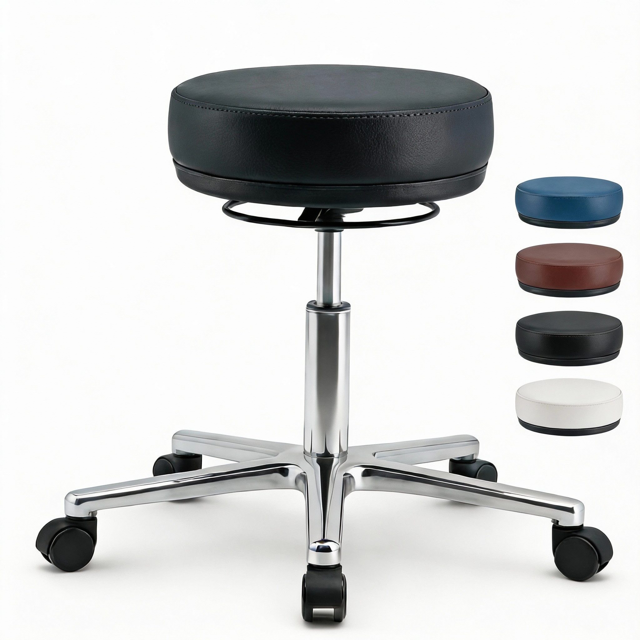 Versee Drehhocker Arbeitshocker Echtleder - höhenverstellbar, 150kg belastb günstig online kaufen