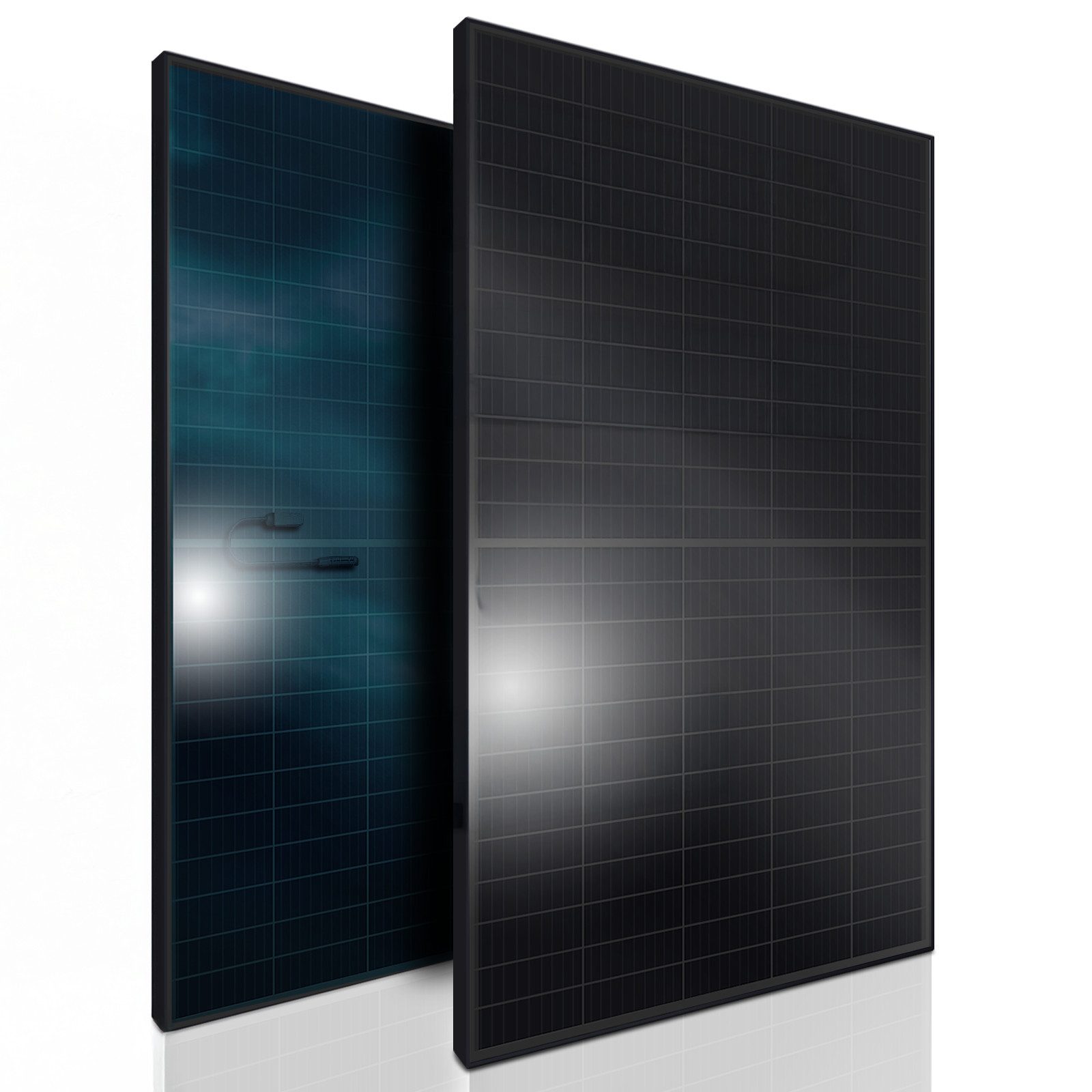 SUNNIVA Solarmodul Solarpanele - FULL BLACK Bifazial Glas/Glas 460 Watt, (PV Panel - PMax 460W Bifacial Solar modul n-type, geeignet für Balkonkraftwerk, IP68, Photovoltaik, 2-St)