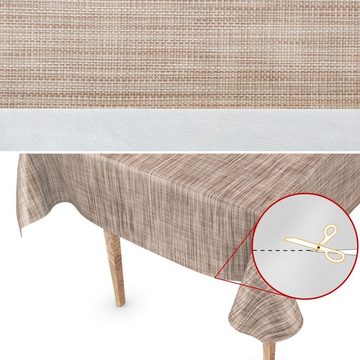 ANRO Tischdecke Tischdecke Wachstuch Einfarbig Braun Robust Wasserabweisend Breite, Glatt