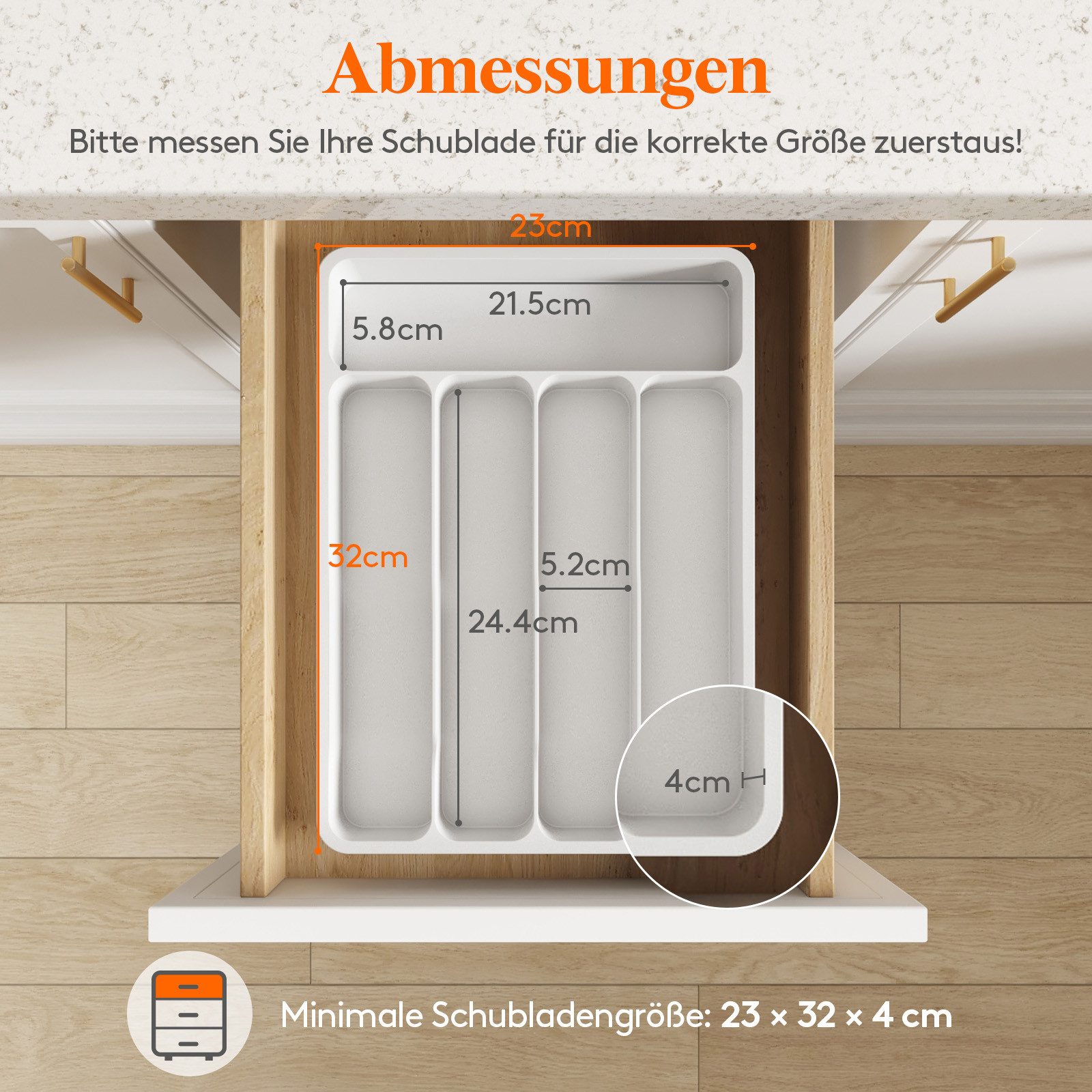 Lifewit Besteckeinsatz Küche Besteckkasten für Schubladen, günstig online kaufen