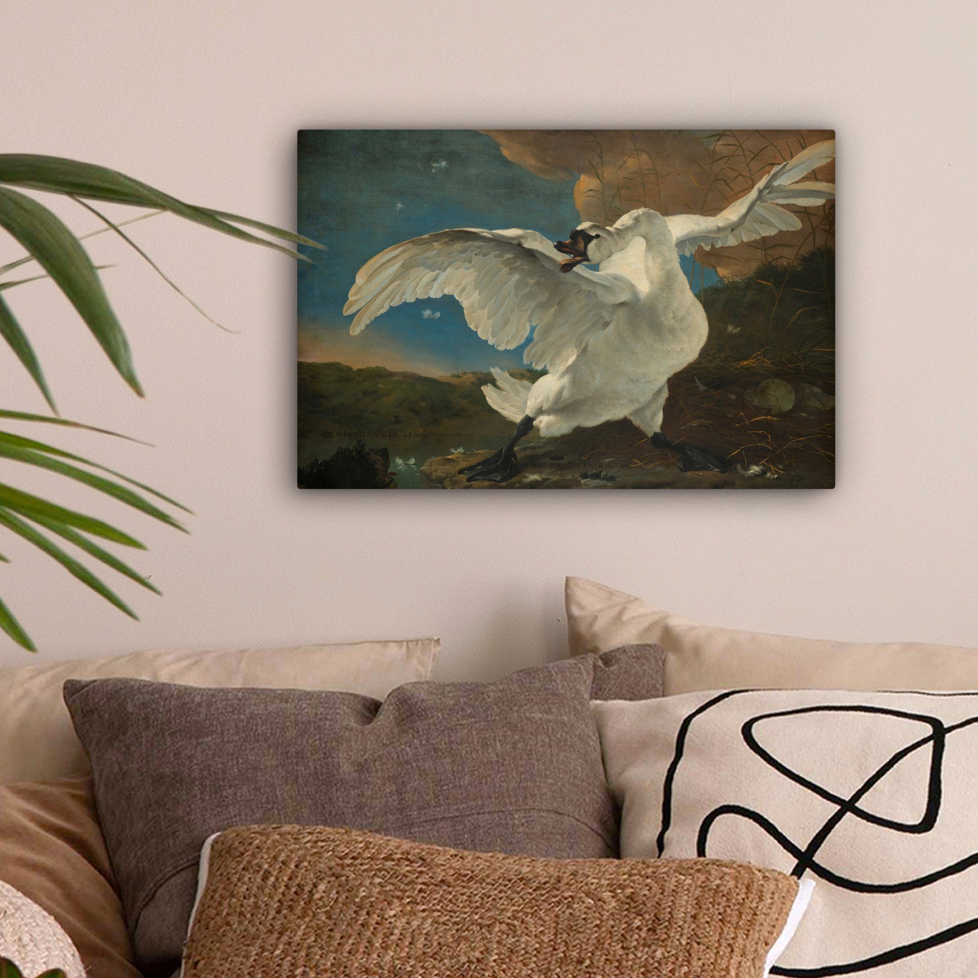 OneMillionCanvasses® Leinwandbild Der bedrohte Schwan - günstig online kaufen