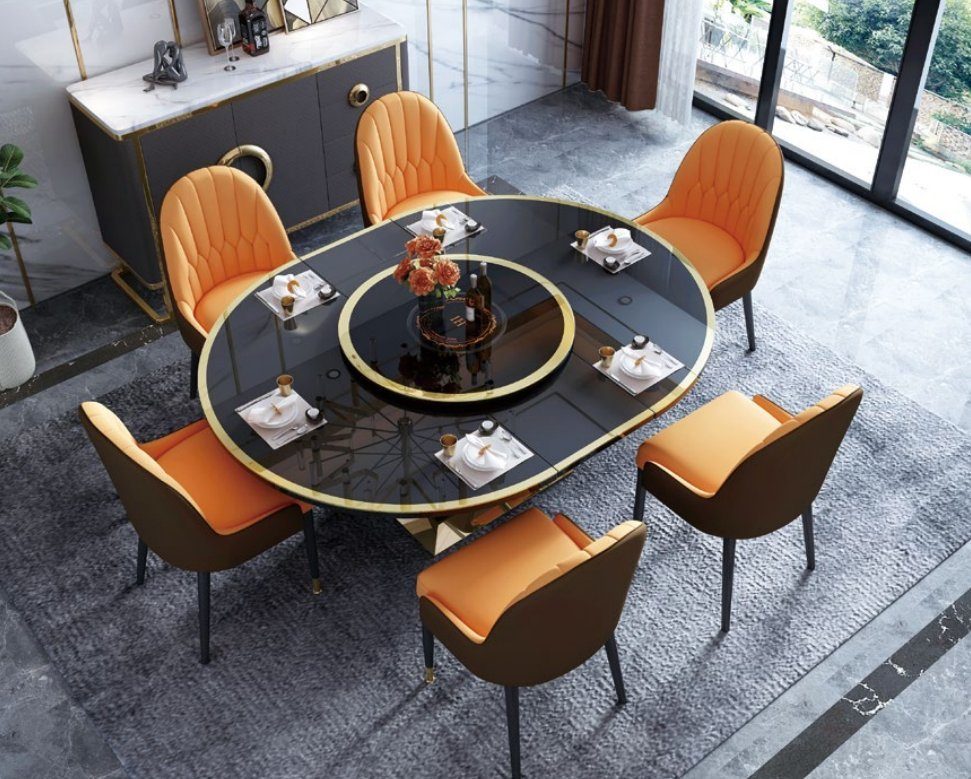 JVmoebel Esstisch, Designer Tisch Esszimmertisch Oval Glas Rund Tische  Moderner Ausziehbarer Neu online kaufen | OTTO
