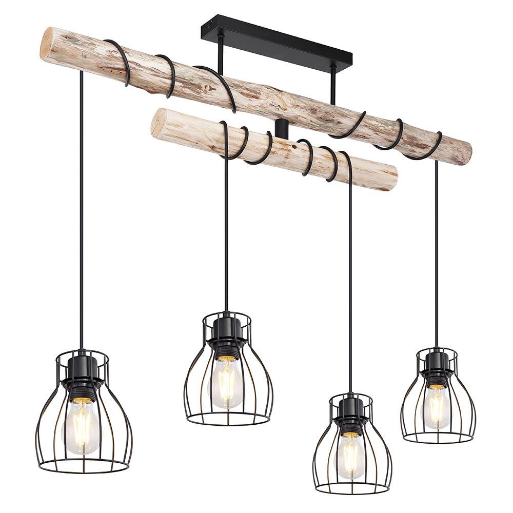 Farbwechsel, Smarte Vintage Neutralweiß, Hängelampe etc-shop Holz Esstisch Warmweiß, LED-Leuchte, Leuchtmittel inklusive, Holz Kaltweiß, Pendelleuchte