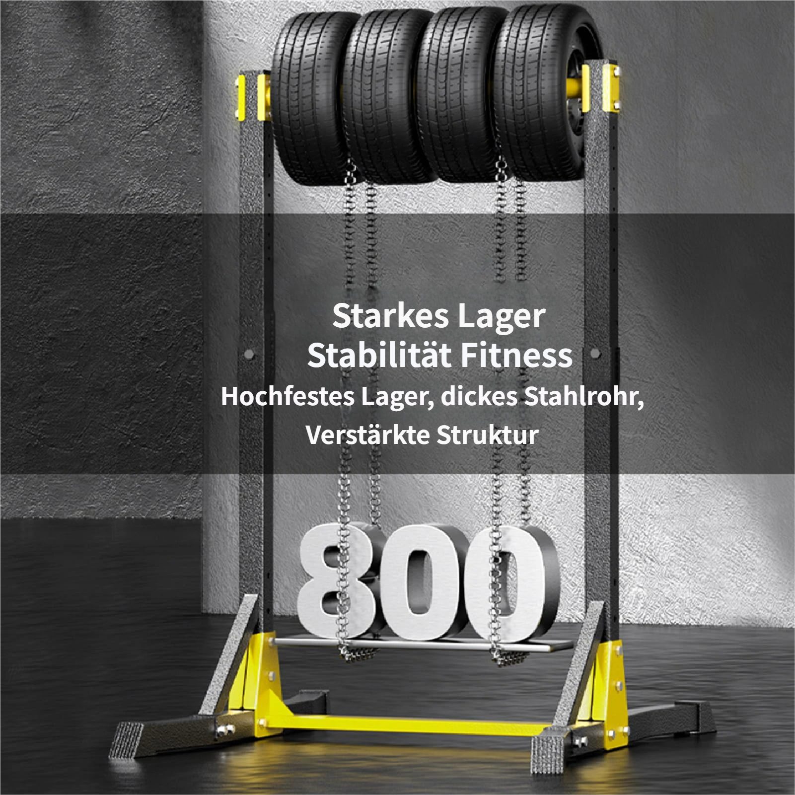 Rutaqian Klimmzugstange Stationäre Kraftstation bis 180kg, 11 Stufen Power Tower Dip Station, Freistehende Pull-Up Bar für Home Gym,103 x 105 x 215 cm
