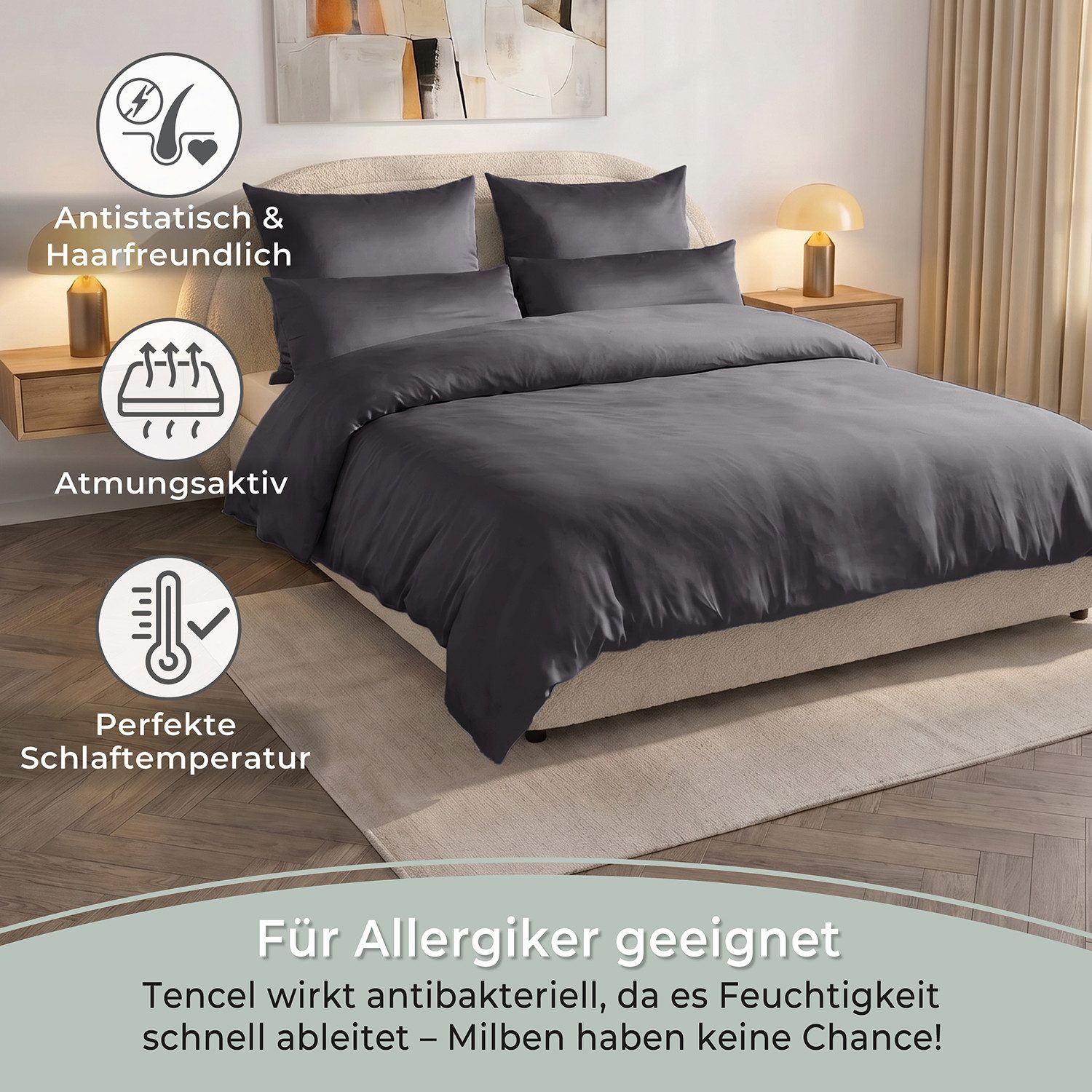 Laynenburg Bettwäsche Eukalyptus aus 100% Tencel Lyocell ab Gr. 135x200, kühlende, atmungsaktive Sommer-Bettwäsche mit Reißverschluss – Bild 5 von 5