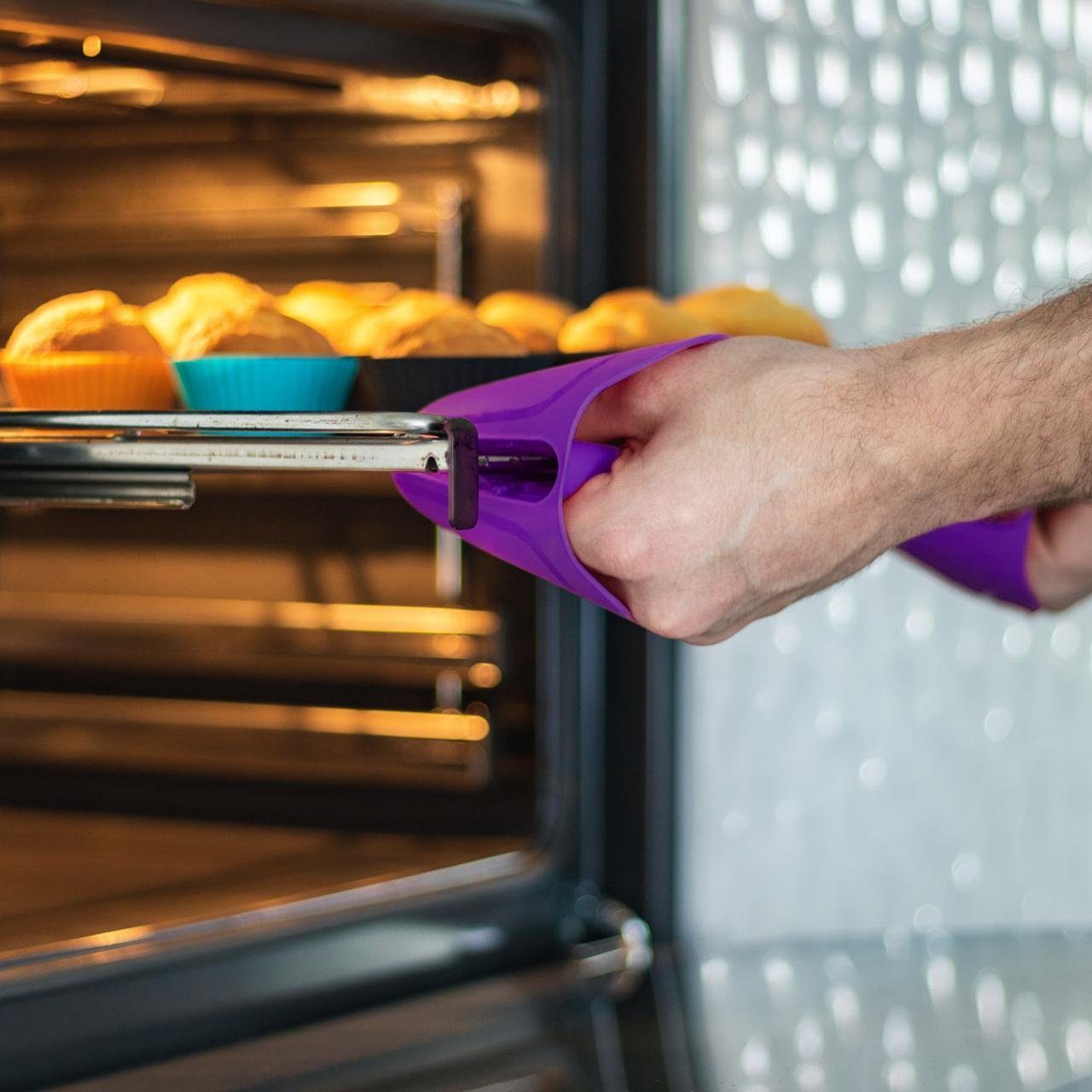 Kochblume Topfhandschuhe Thermo-Fingerschutz, (2-tlg), Hitzebeständig bis 230°