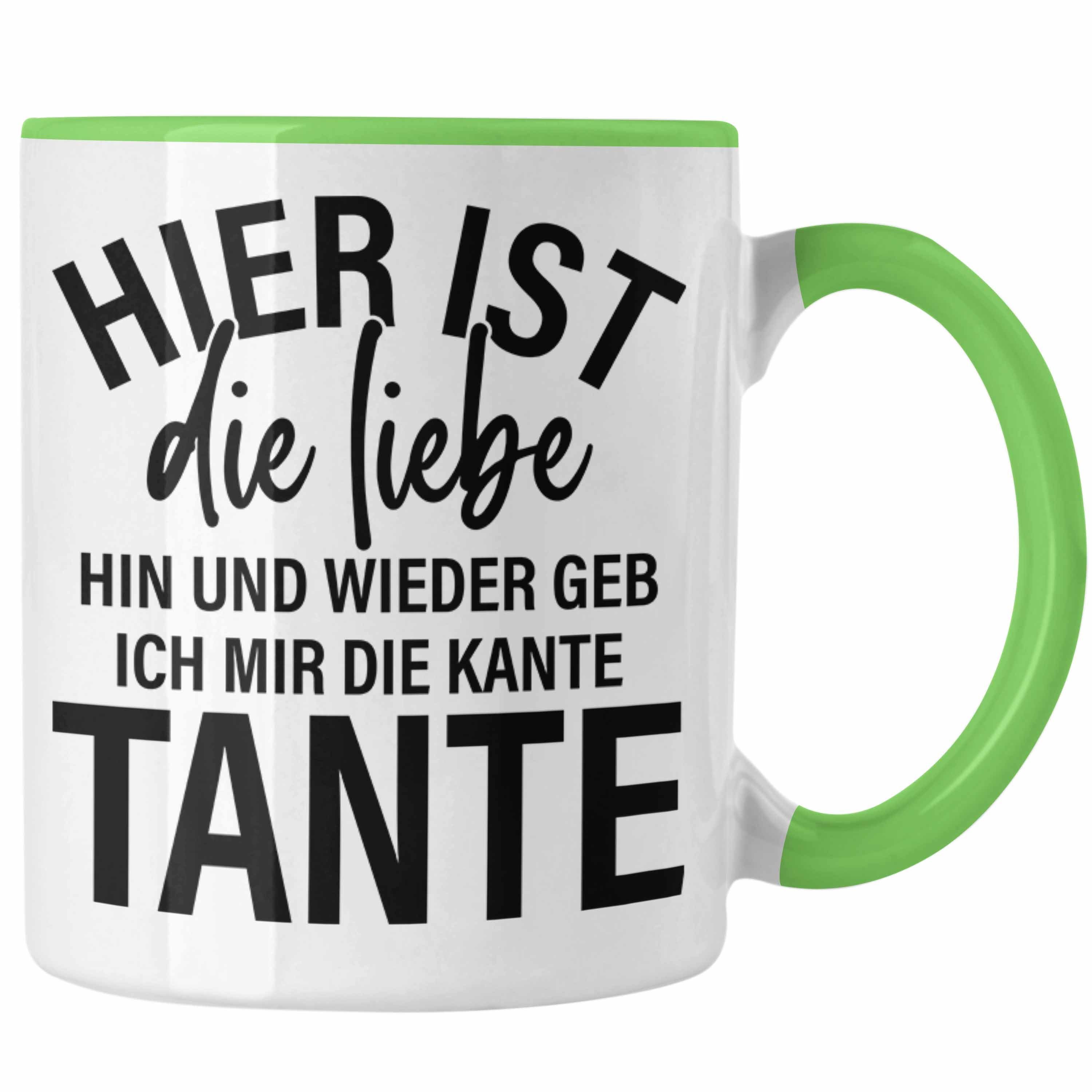 Trendation Tasse Trendation - Ich Geb Mir Die Kante Tante Tasse Geschenk Lustig Geburtstag Grün