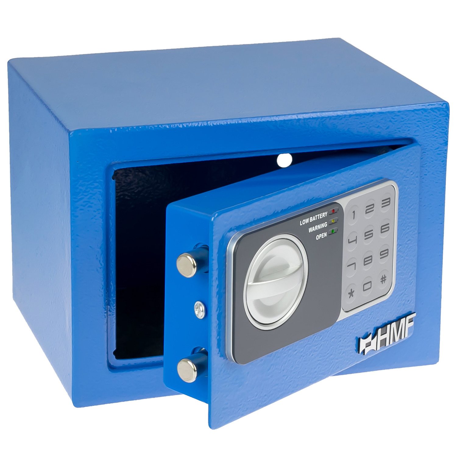 HMF Möbeltresor Robuster Tresor aus Stahl, Schließfach mit Elektronischem Schloss, 23 x 17 x 17 cm, blau