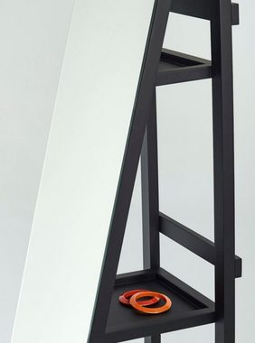 Casa Padrino Standspiegel Standspiegel mit Regale 37 x 37 x H. 160 cm - Luxus Ankleidespiegel