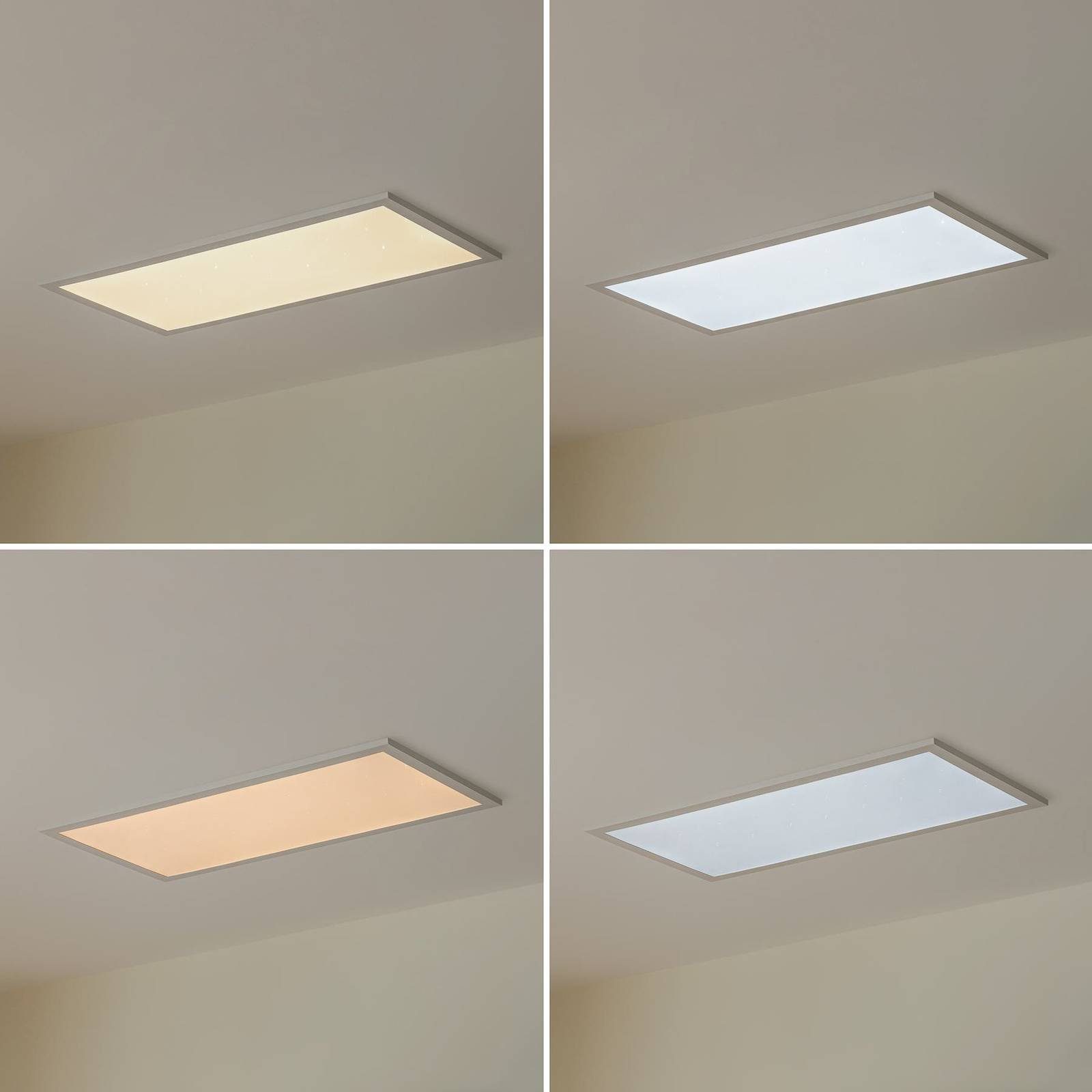 Lindby LED LED-Leuchtmittel fest Panel weiß, Kenma, dimmbar, warmweiß verbaut, 1 / Modern, Aluminium, flammig, tageslicht, Farbwechsel inkl. Kunststoff