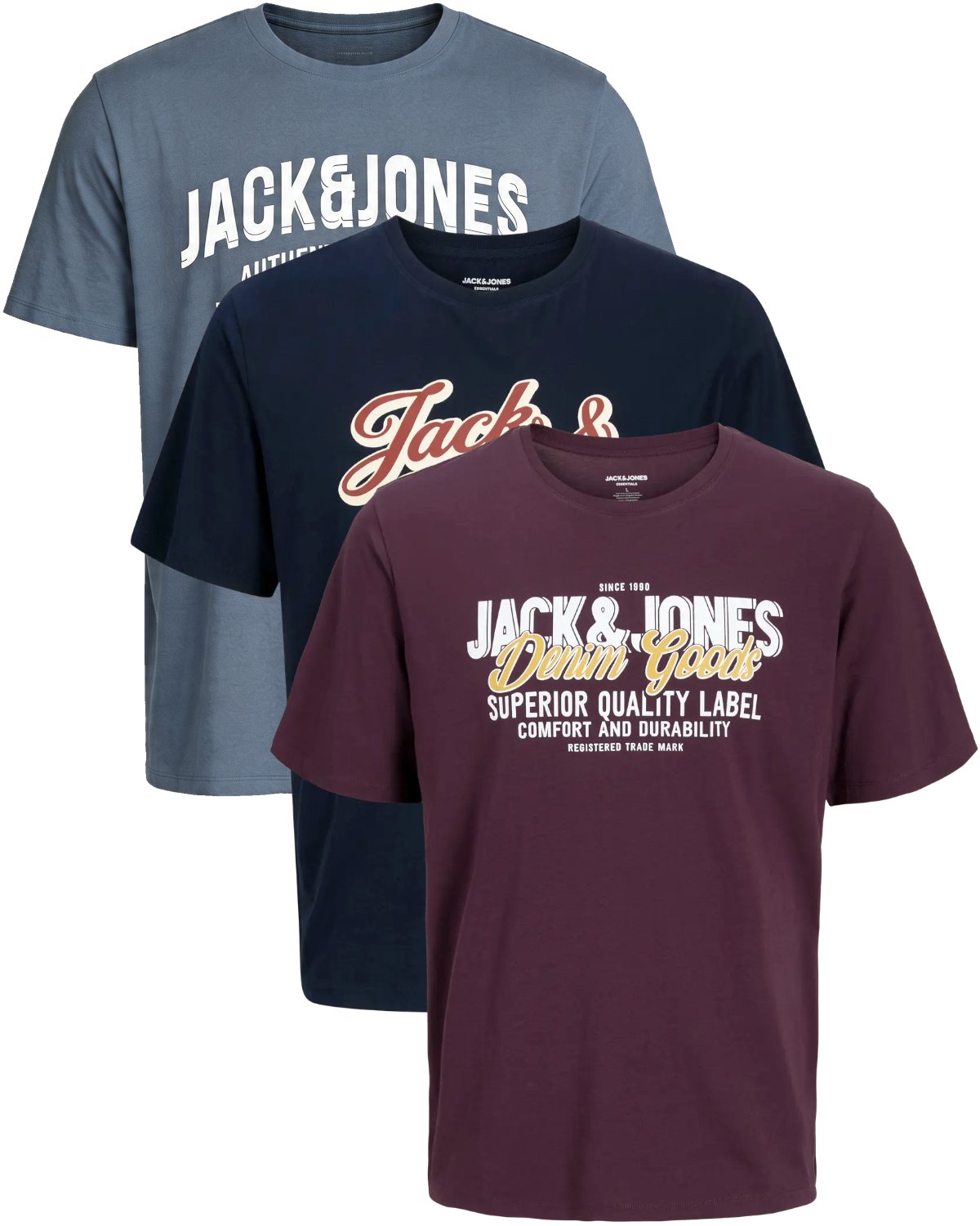 Jack & Jones PlusSize Print-Shirt (Spar-Set, 3er-Pack) Big Size Shirt Übergrößen Shirt