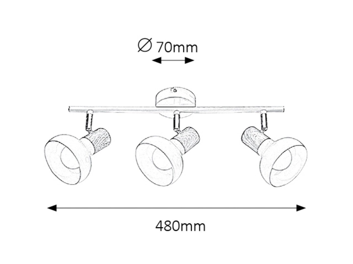 Rabalux LED Deckenspots "Holly" 3-flammig, Metall, weiß, E14, B480mm