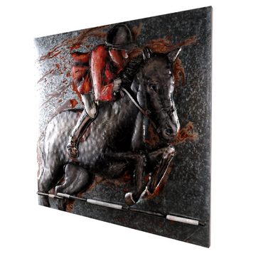 Home4Living Metallbild Wandbild 3d 100x100 handgefertigt Unikat Relief, Horse, 3D Effekt