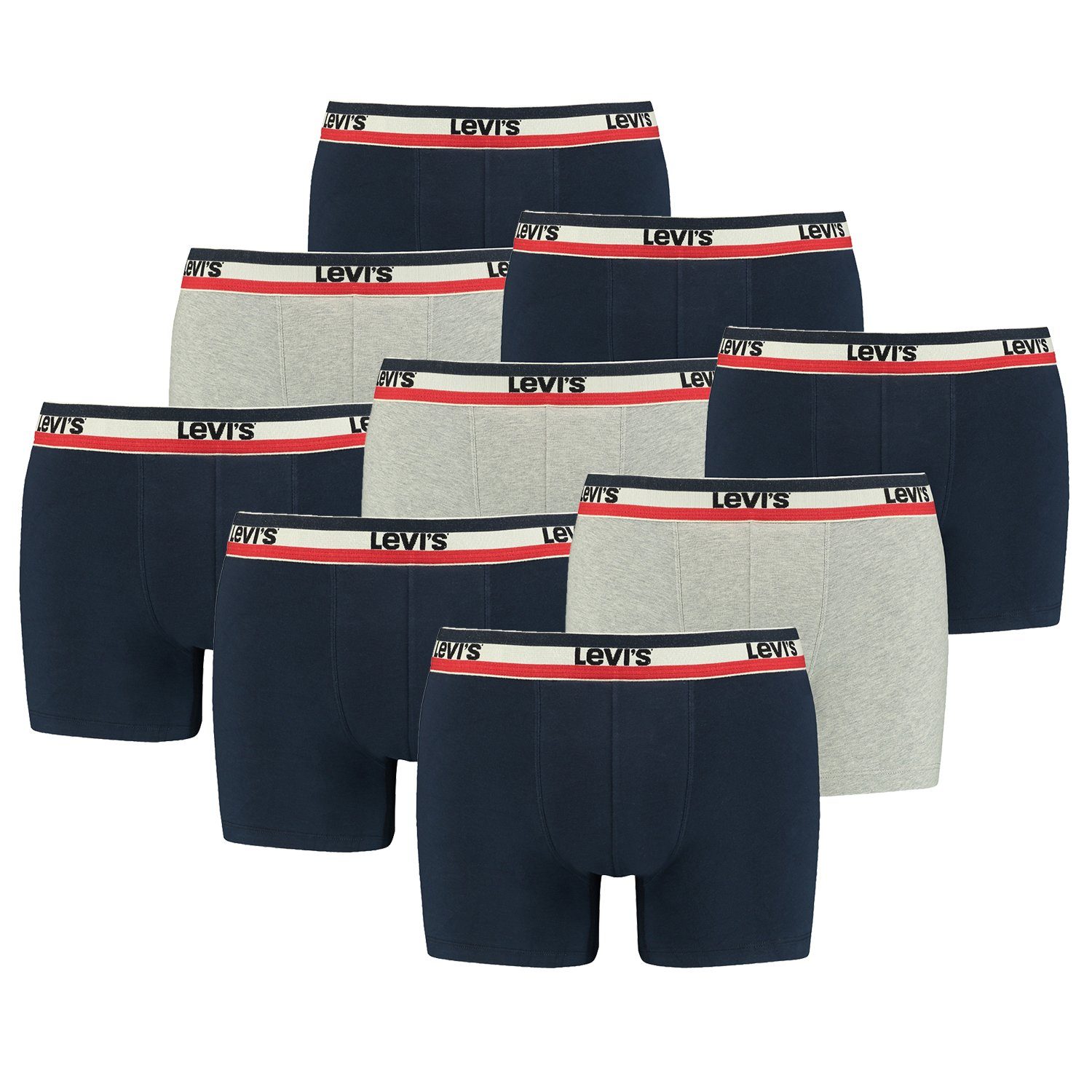 Levi's® Boxershorts LEVIS Men Sprtswr Logo Boxer 9P (9-St., 9er-Pack) Navy / Grey Melange