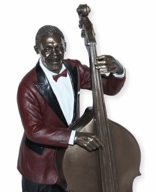 Parastone Dekofigur Deko Figur Jazz Musiker Bassist H 32 cm Jazz Band Dekofigur mit Bass