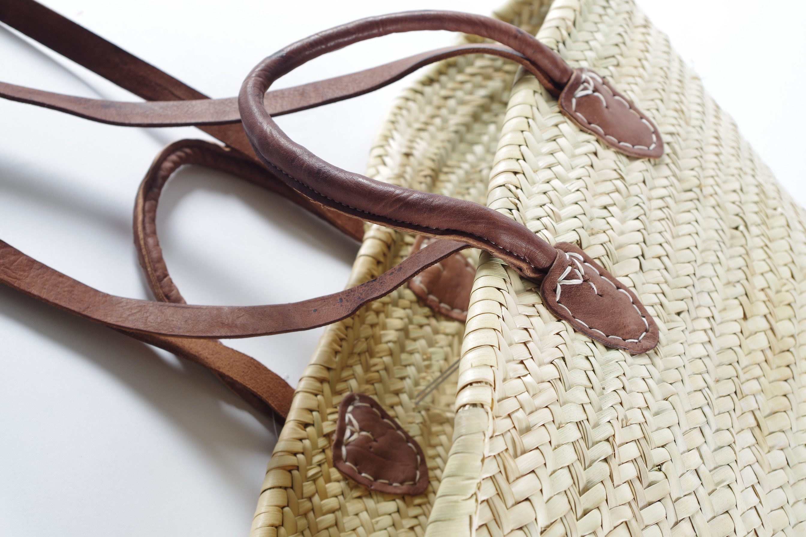locker Aufbewahrungskorb "Strandtasche, Korbtasche", Palmtasche mit Ledergr günstig online kaufen