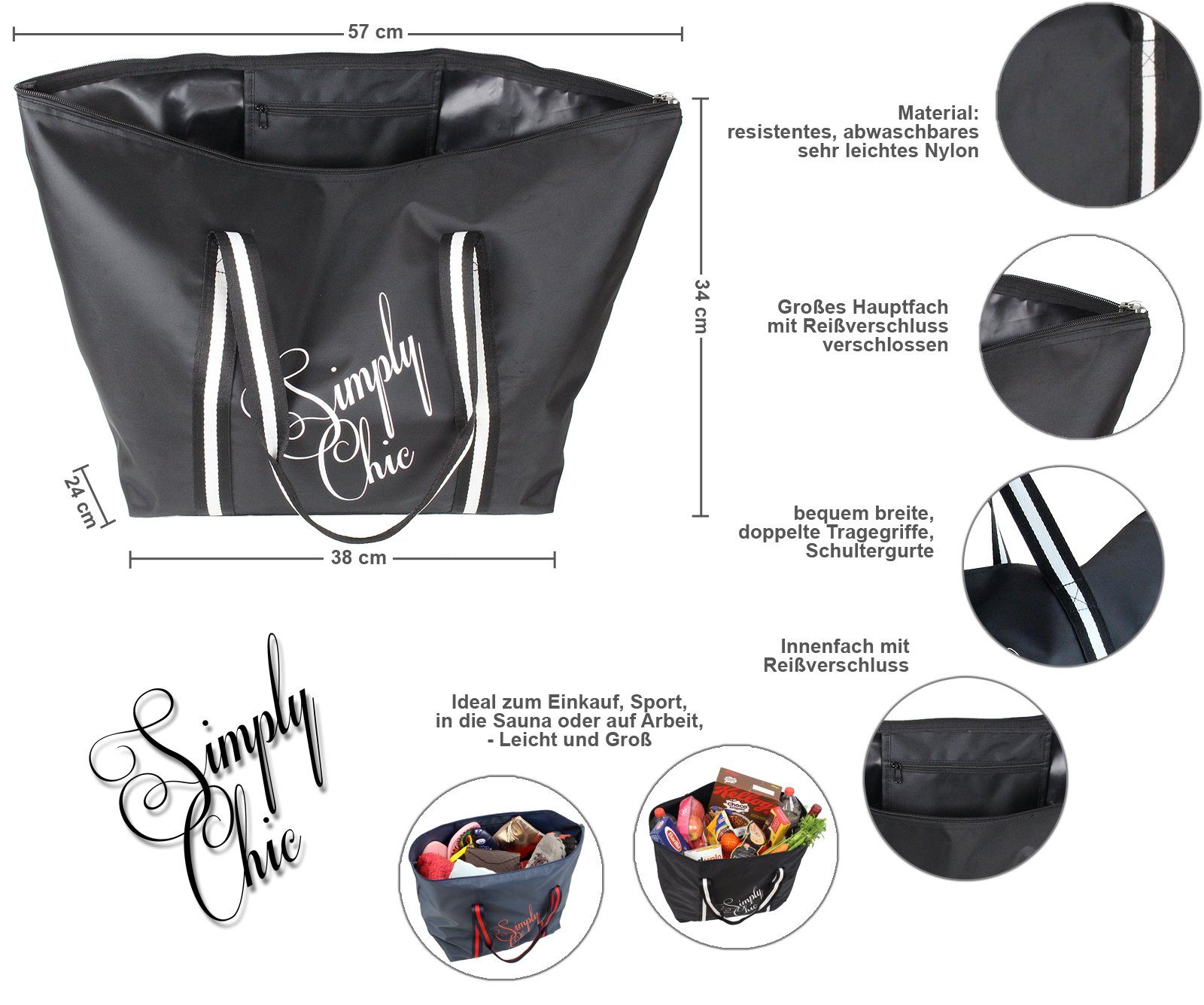 J JONES JENNIFER JONES Shopper - XXL Damen Handtasche / Schultertasche - Le günstig online kaufen