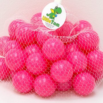 LittleTom Bällebad-Bälle 50 Bälle für Bällebad 5,5cm Babybälle Plastikbälle Baby, Baby Spielbälle Pink