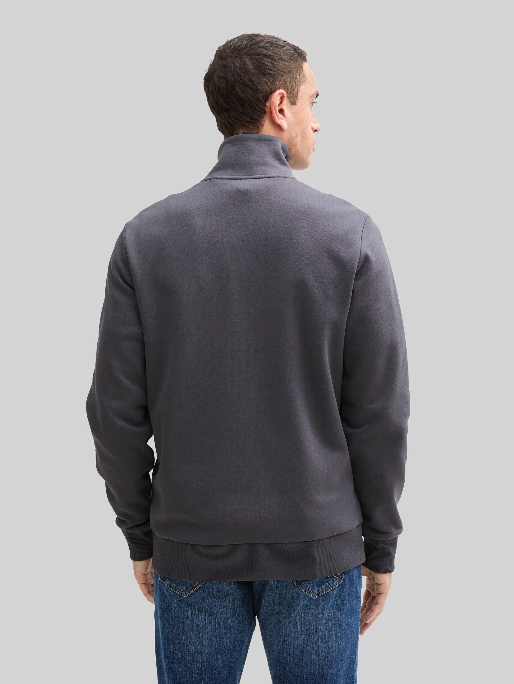 TOM TAILOR Sweatshirt Strick & Sweatshirts Sweatjacke mit Stehkragen