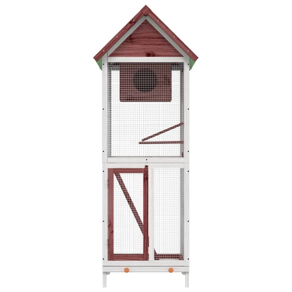 vidaXL Voliere, Mokka 60x58,5x160 cm Massivholz Kiefer