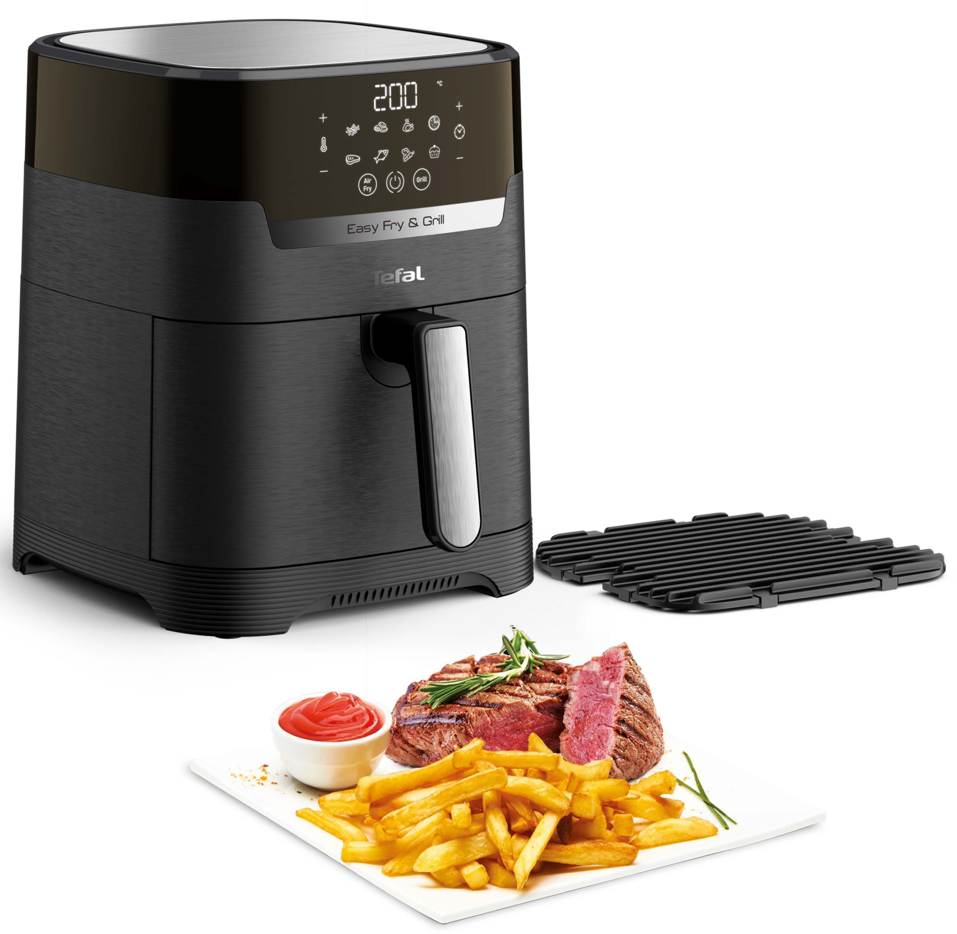 Tefal Heißluftfritteuse EY5058 Easy Fry & Grill Precision, 1550 W, Heißluftfritteuse & Grill, digitales Display, 4,2 L, 8 Kochprogramme