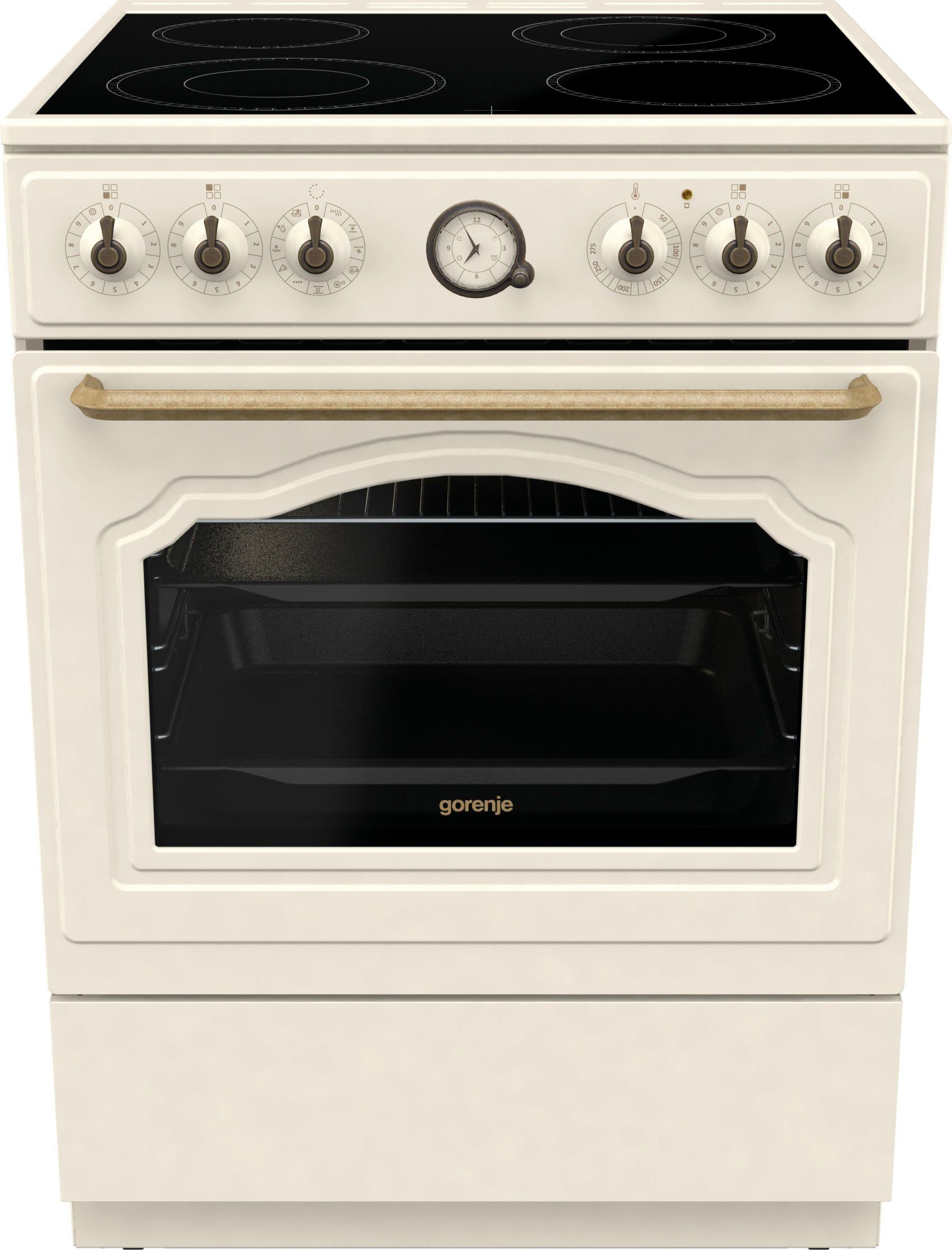 GORENJE Elektro-Standherd GECS6B70CL, Aqua Clean, Retro Design. Zeitlose Eleganz für jede Küche