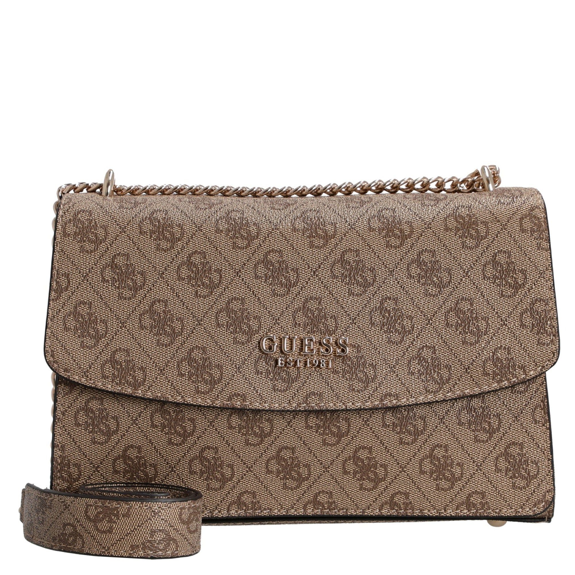 Guess Umhängetasche Calista XBody Falp - Schultertasche 24 cm (latte logo) günstig online kaufen