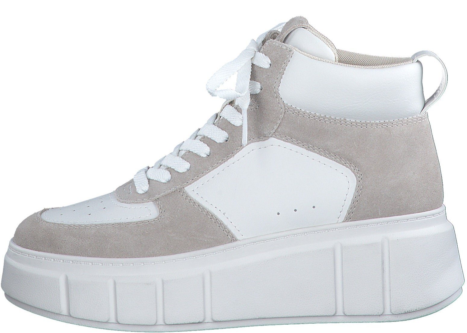 mit Tamaris Sneaker Schaftrand weiß-beige gepolsterten