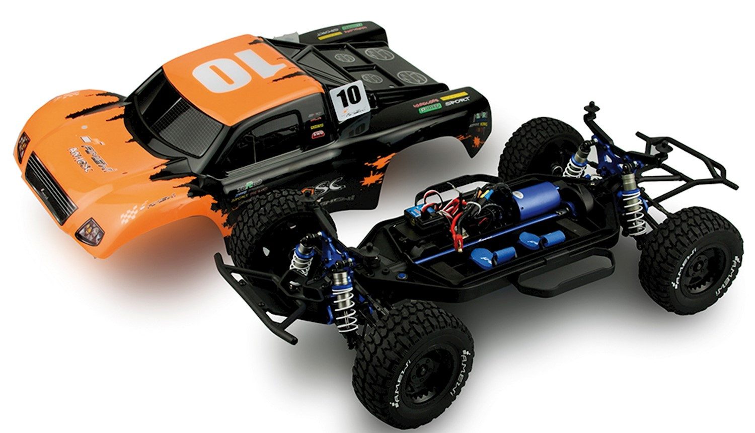 Amewi RC-Bagger Amewi 1:10 AM10SC V3 Brushless 5200KV Short Course Truck orange / schw