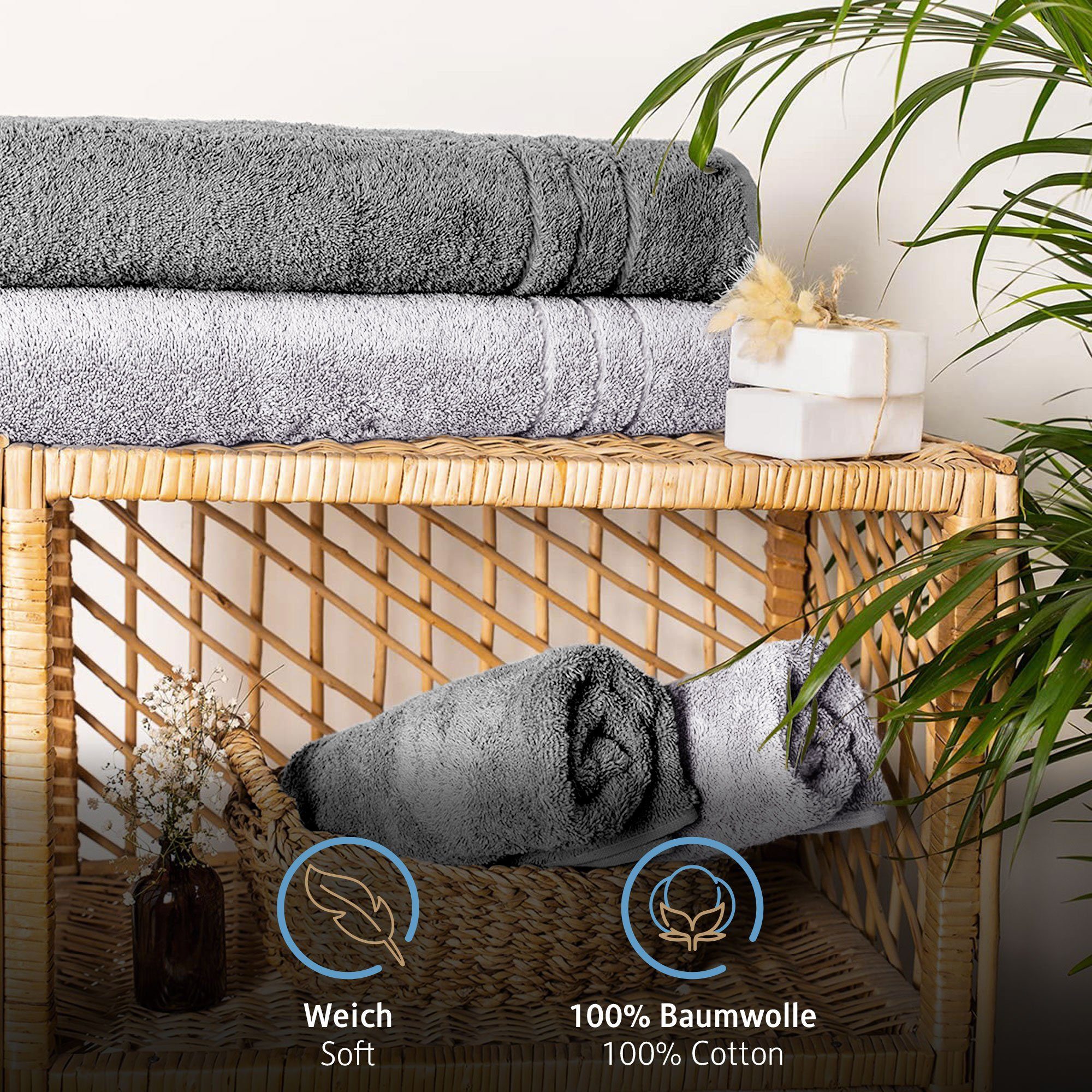 Komfortec Saunatuch Frotte aus 100% Baumwolle, Frottee (Packung, 2-St), 80x günstig online kaufen