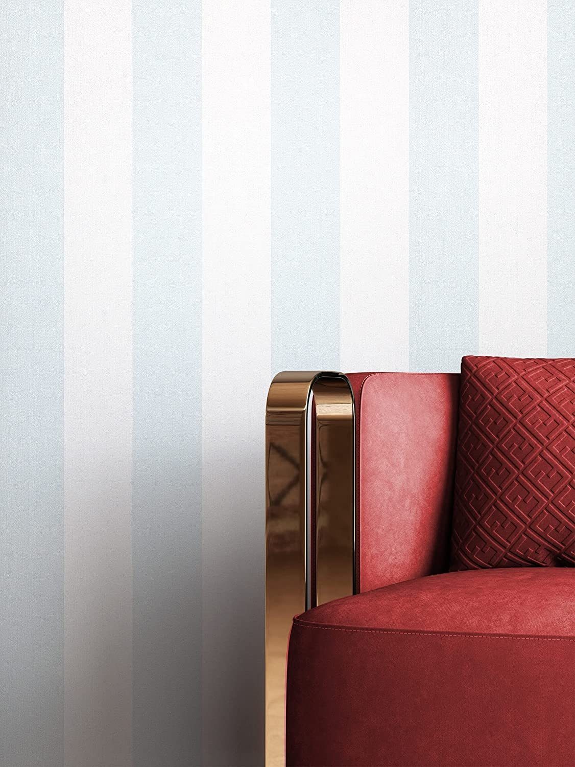 Newroom Vliestapete Franja Blue Tapete Streifentapete Streifen,Linien, Blau Tapete Landhaus Streifen - Streifentapete Weiß Hellblau Modern Linien für Wohnzimmer Schlafzimmer Flur, modern