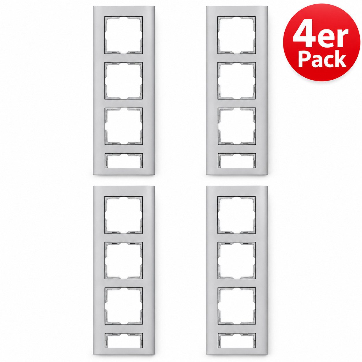 Kopp Abdeckrahmen 4X Aufputz Schalter Steckdose Mehrfachrahmen Schalterrahmen Rahmen, Vierfachrahmen Aufputz Rahmen Steckdosenrahmen Abdeckung