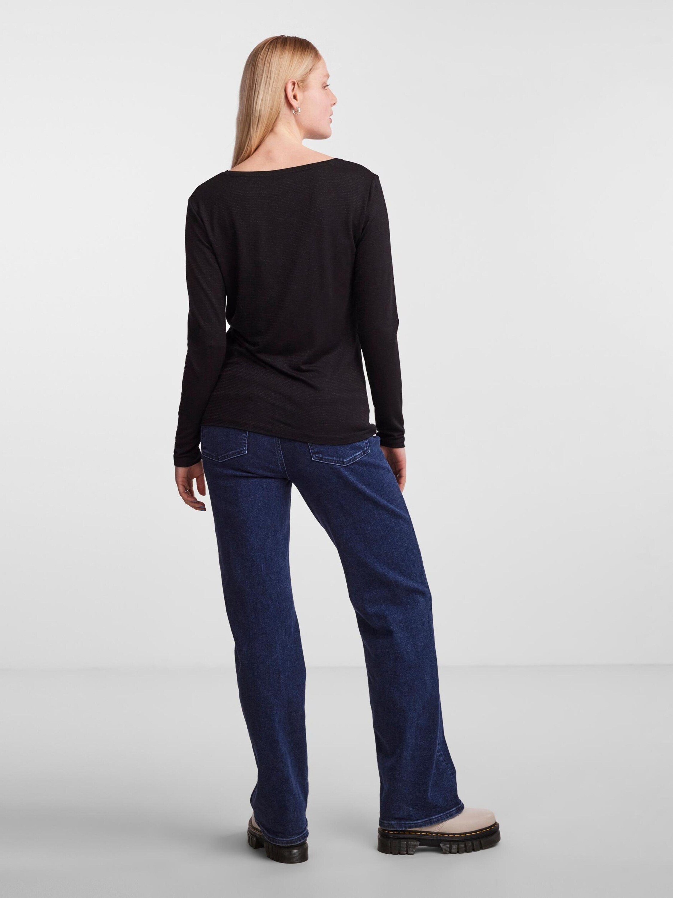 pieces Langarmshirt BILLO (1-tlg) Plain/ohne Details