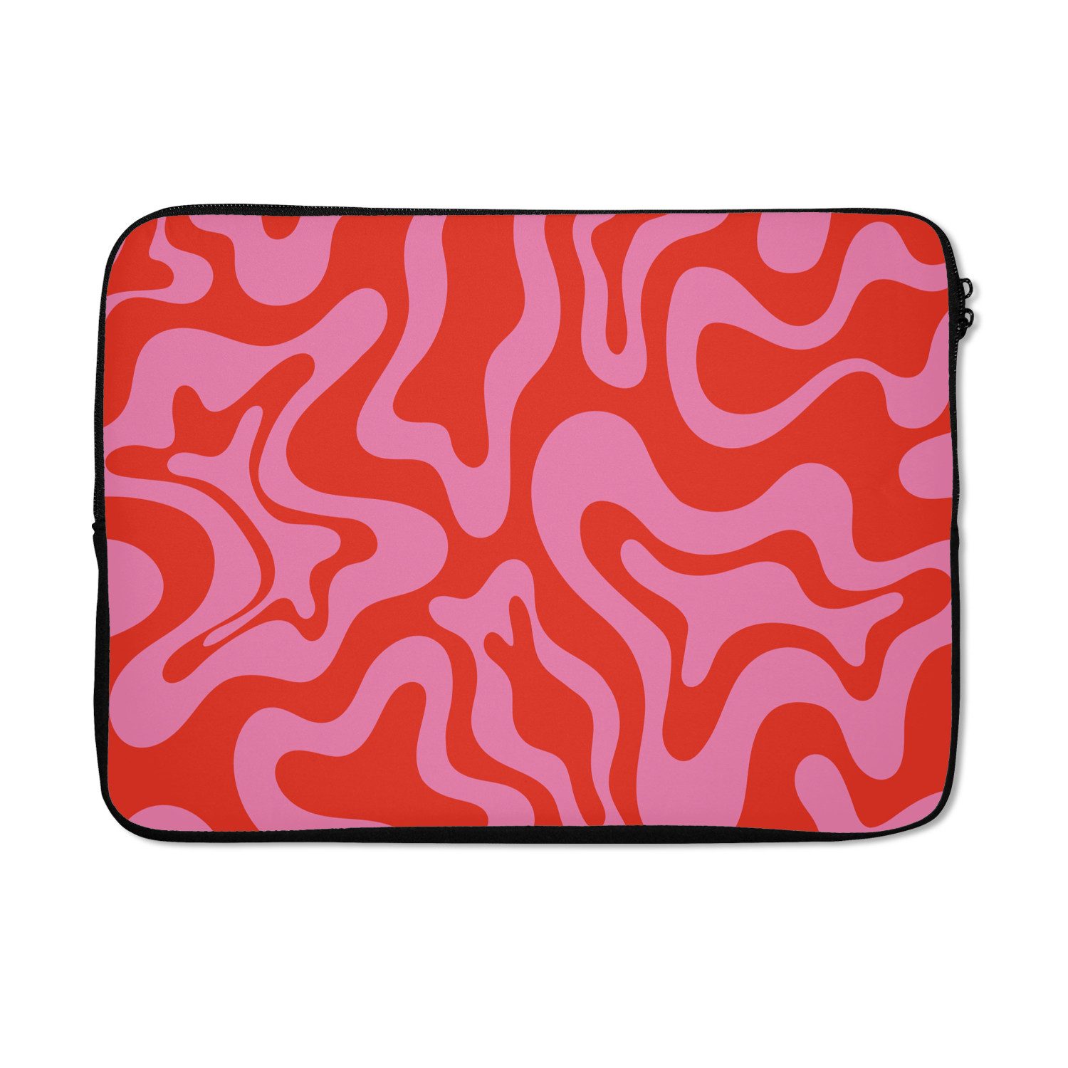 MuchoWow Laptop-Hülle Abstrakt - Muster - Rot - Rosa - Minimalistisch 13.3 Zoll, Laptopsleeve, weiches Innenfutter zum Schutz Kratzern, Laptoptasche
